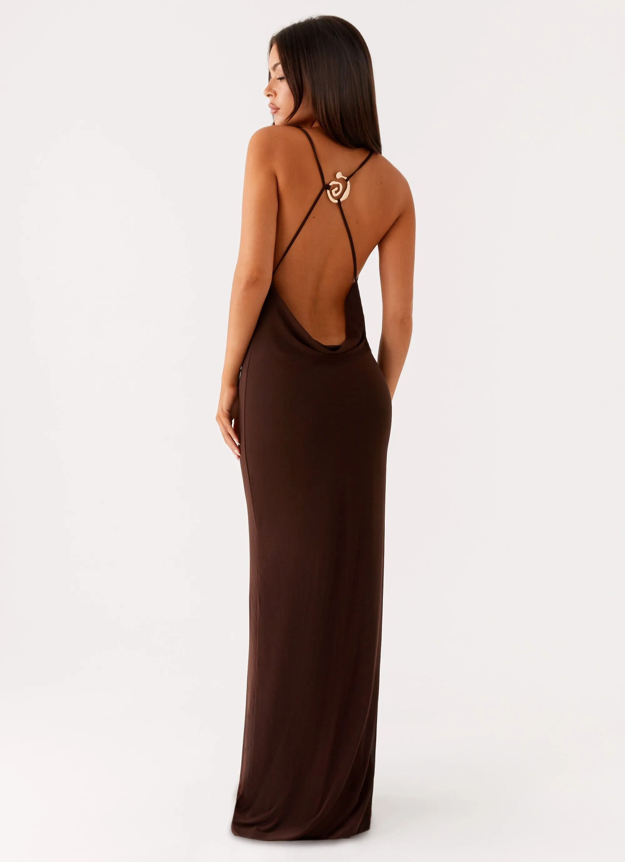 Timeless Comfort Weekend Edge Game Player Maxi Dress - Chocolate