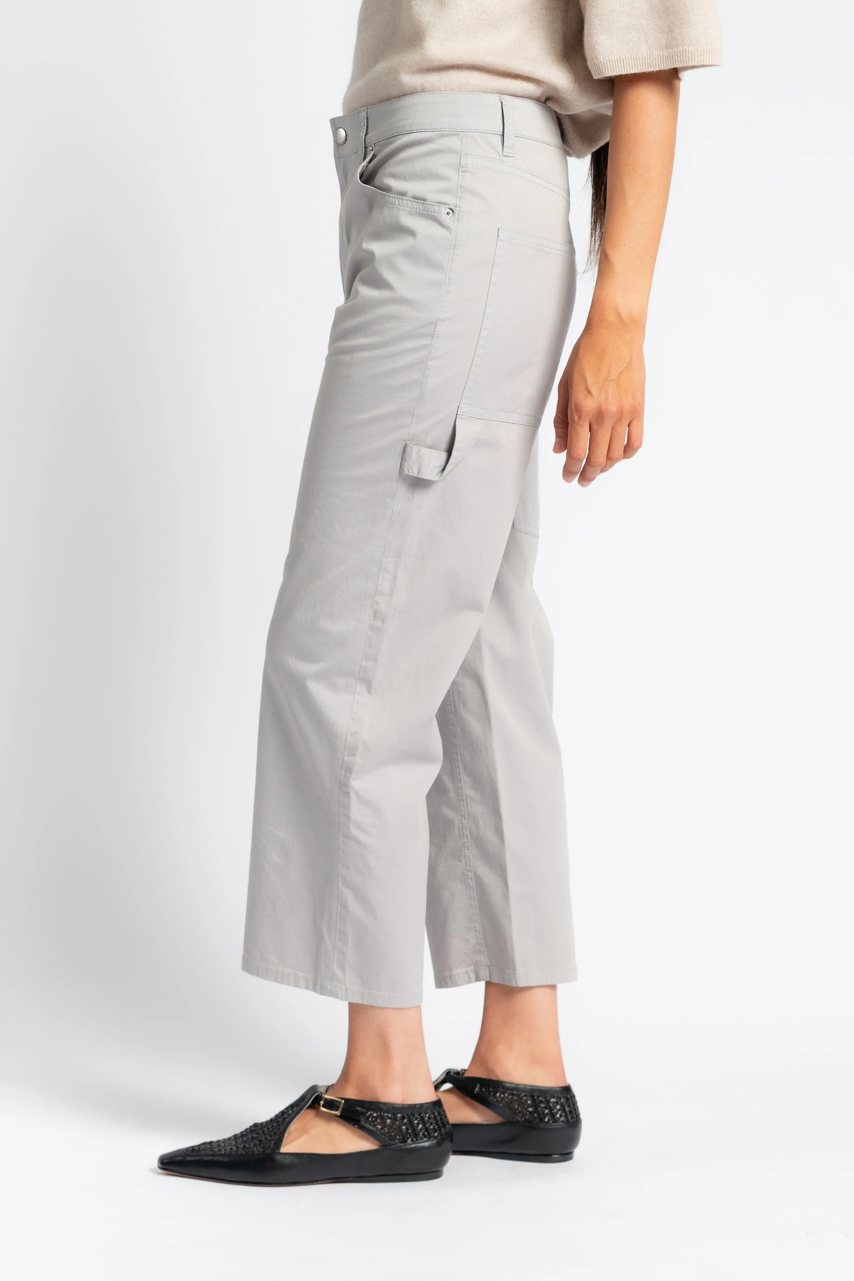 Fit Focus Garment Dyed Silky Cotton Cropped Slouchy Cargo