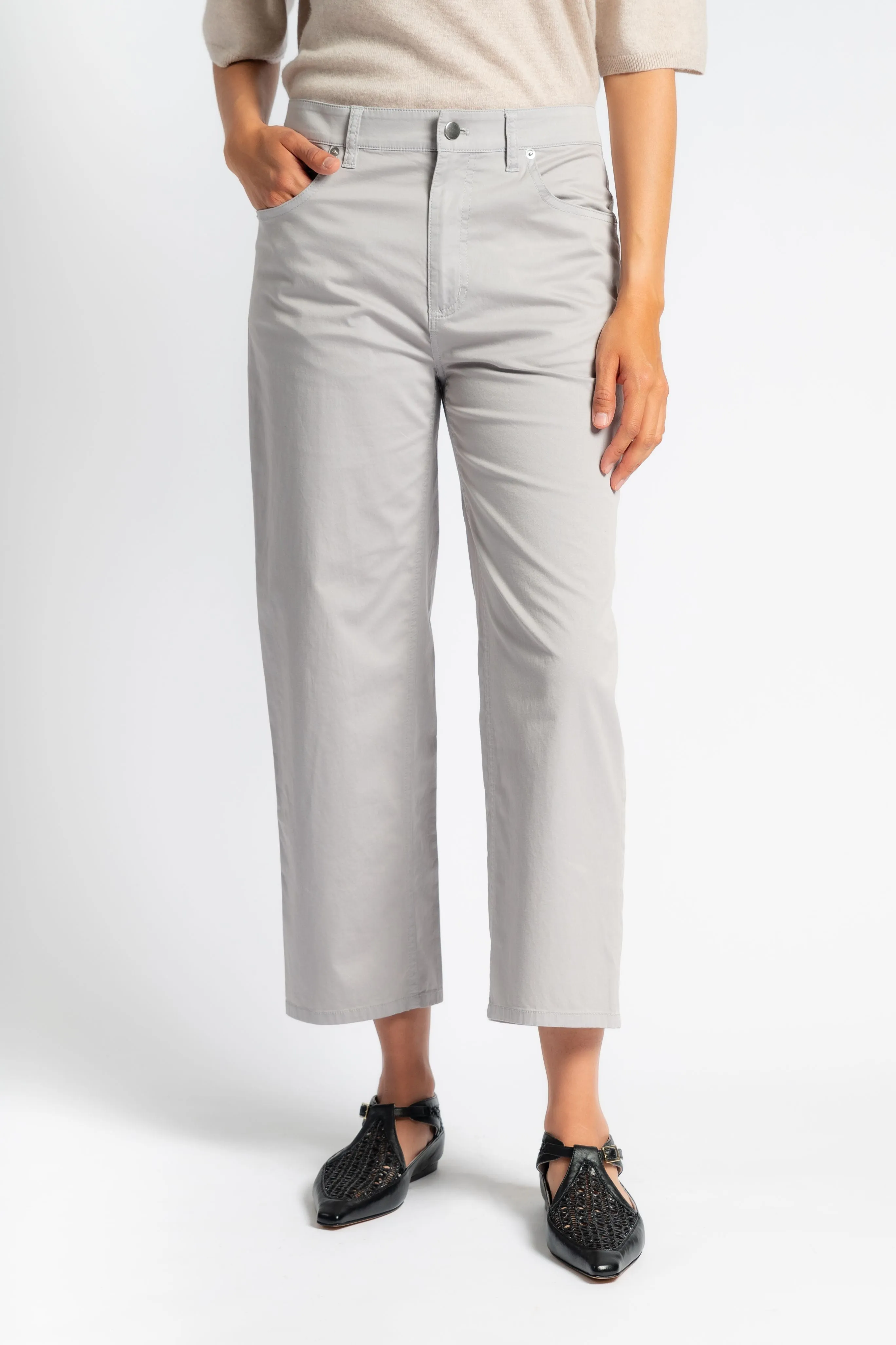 Picnic Style Creative Look Minimalist Style Brushed Interior Garment Dyed Silky Cotton Cropped Slouchy Cargo