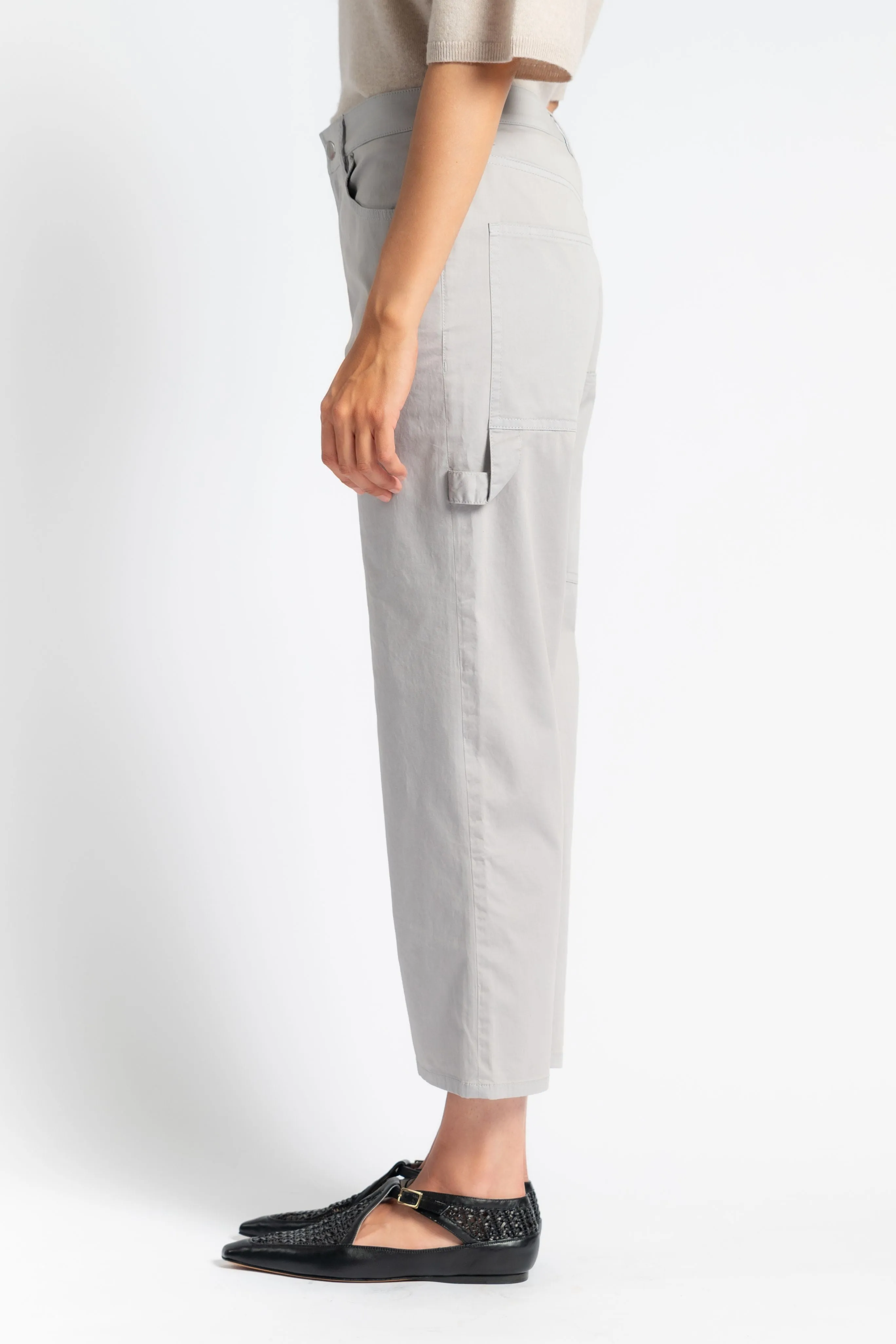 Style Statement Easy Outfit Garment Dyed Silky Cotton Cropped Slouchy Cargo