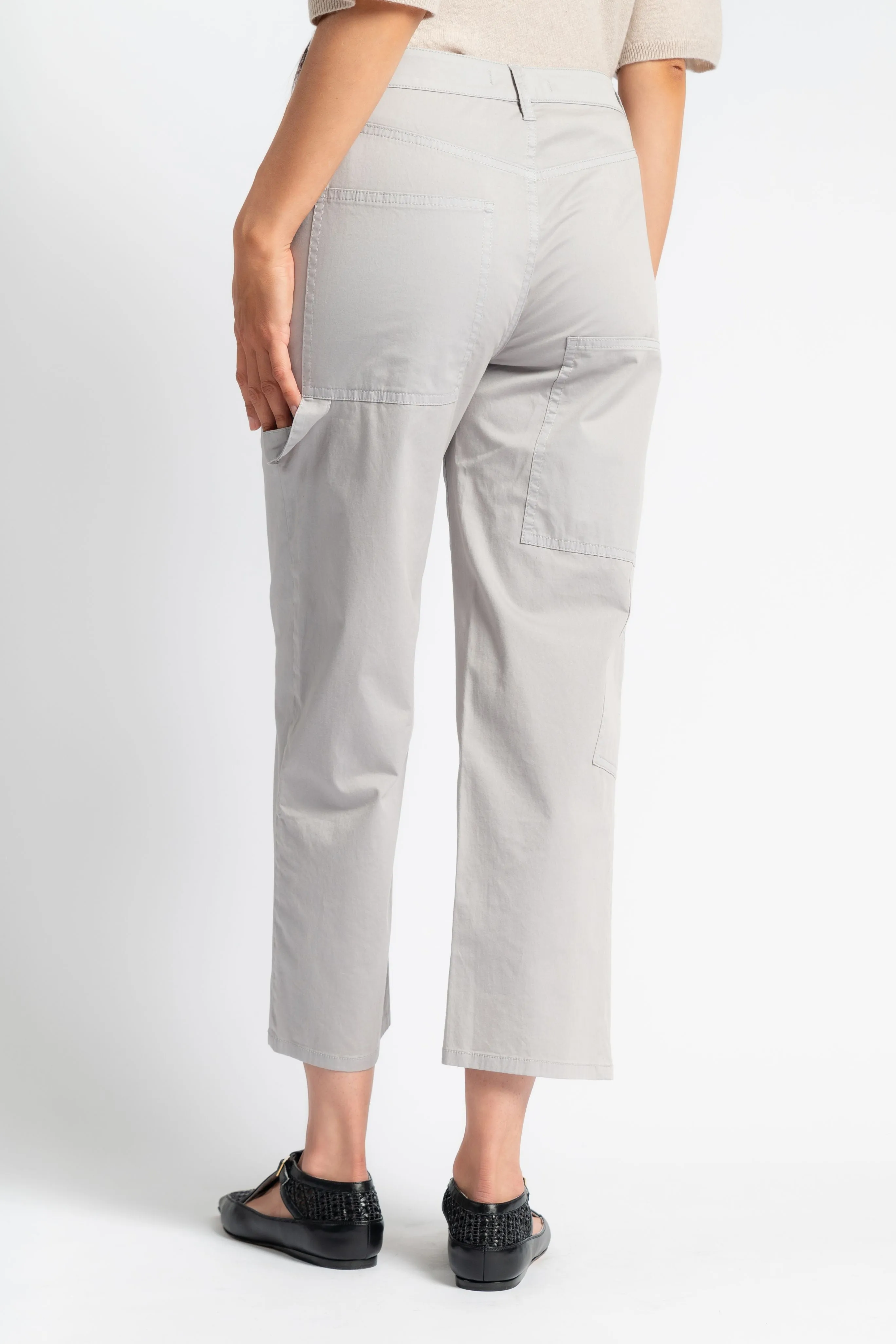 Garment Dyed Silky Cotton Cropped Slouchy Cargo Home Comfort Weekend Warrior