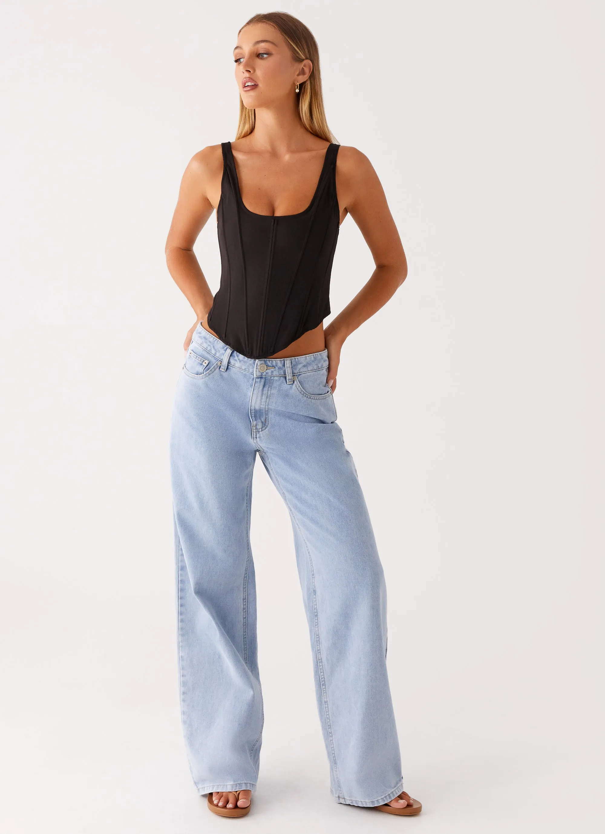 Narelle Corset Top - Black All-Purpose