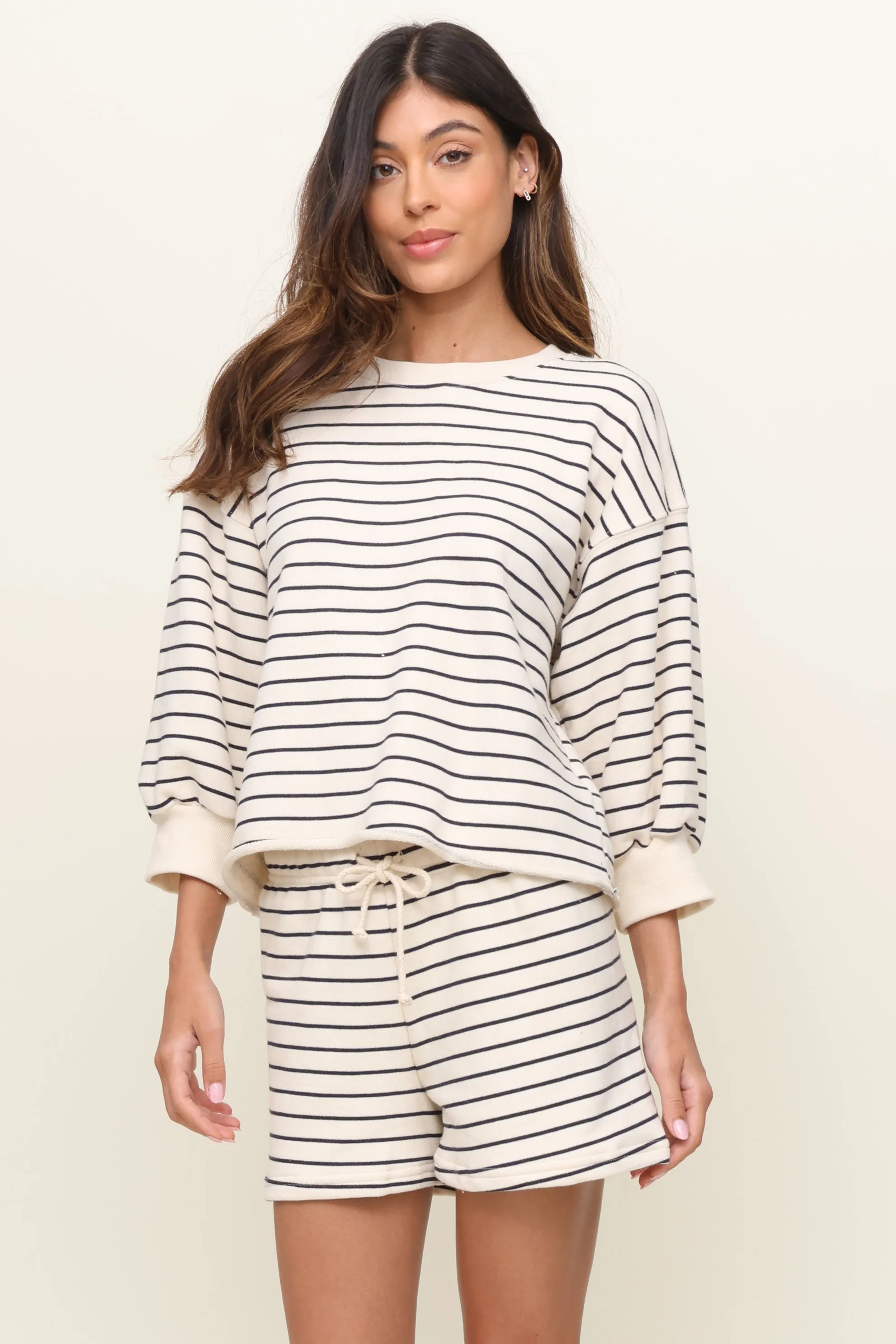 Scoop Neck Shape MoistureControl Niall Striped Pullover