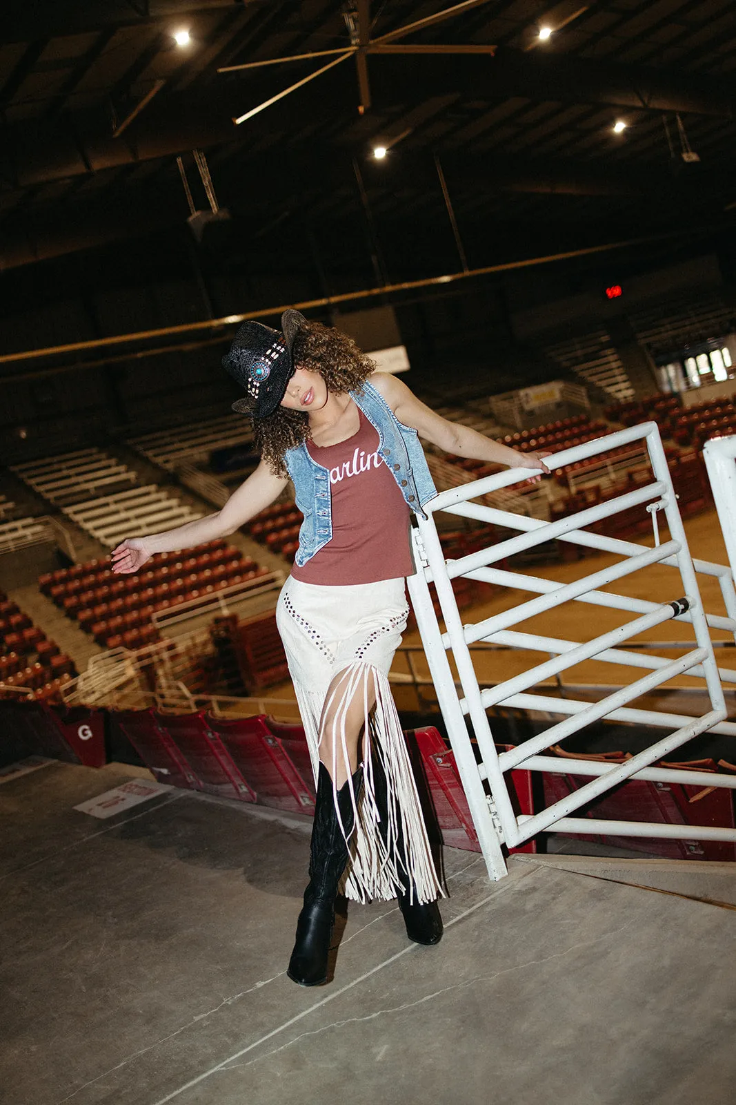 Last Dance Studded Fringe Skirt Summer Fashion