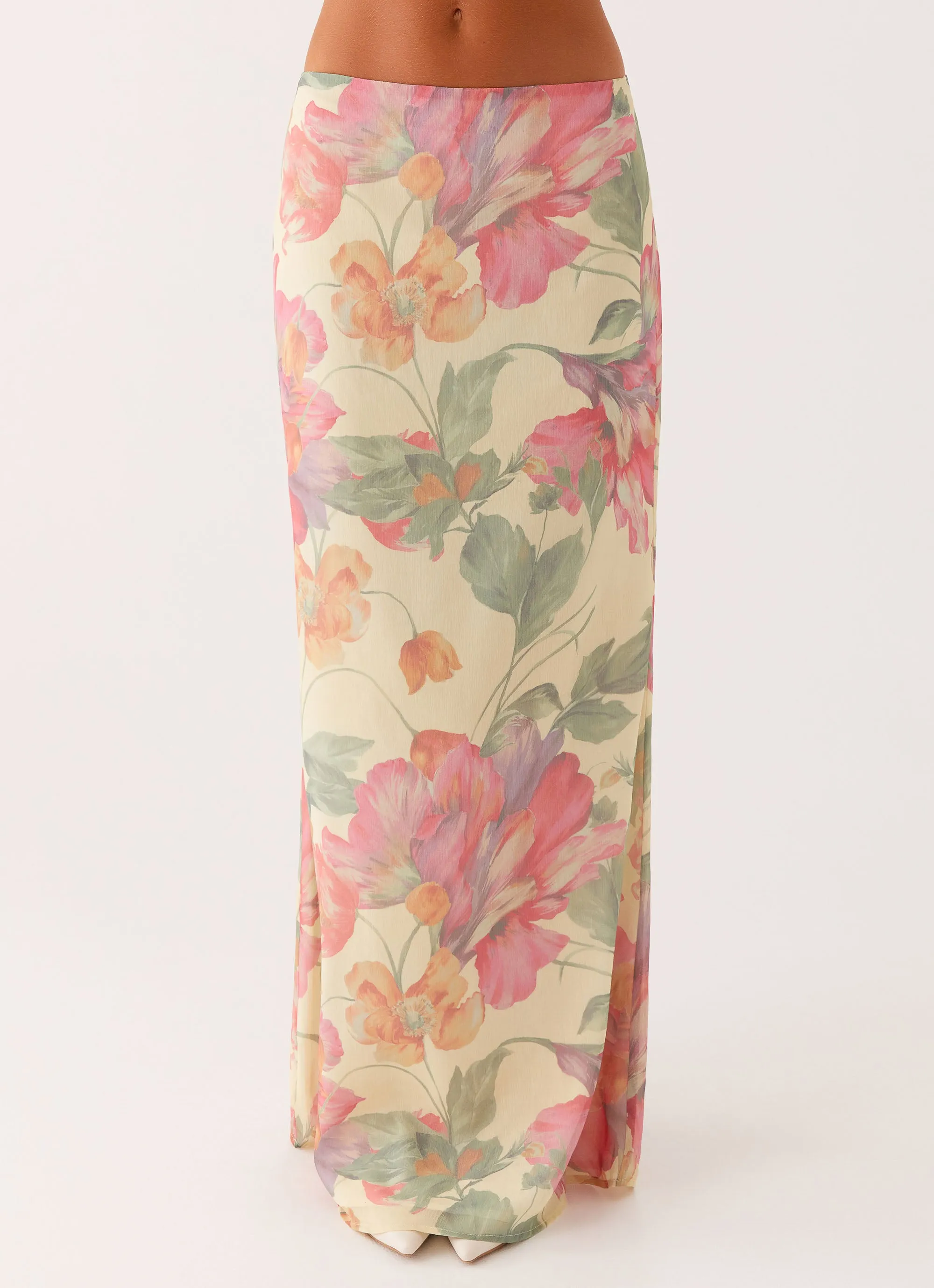 Modern Details Soulful Low Rise Maxi Skirt - Yellow Peony