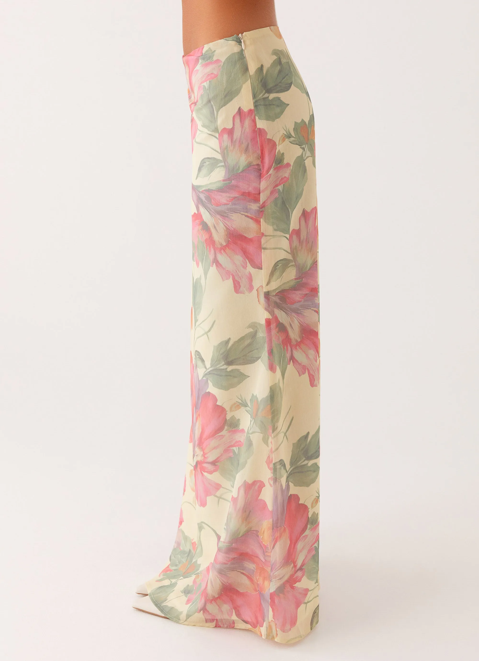 Soulful Low Rise Maxi Skirt - Yellow Peony Contemporary Mood