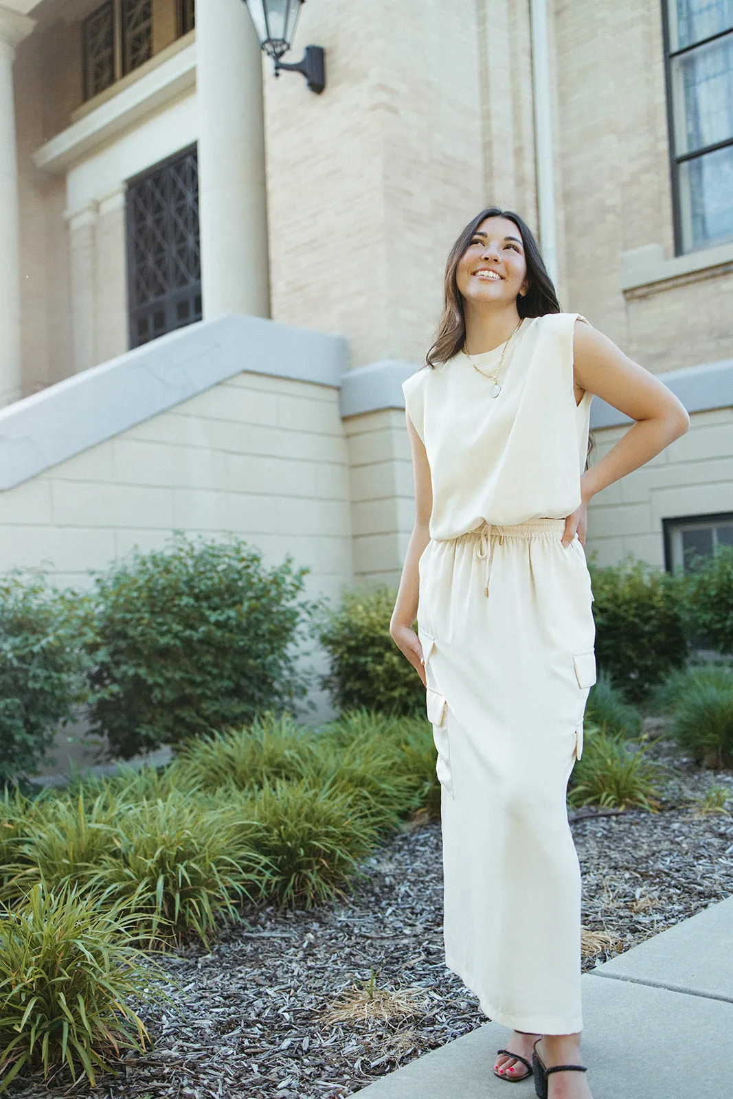 Tiered Design Gentry Cargo Midi Skirt