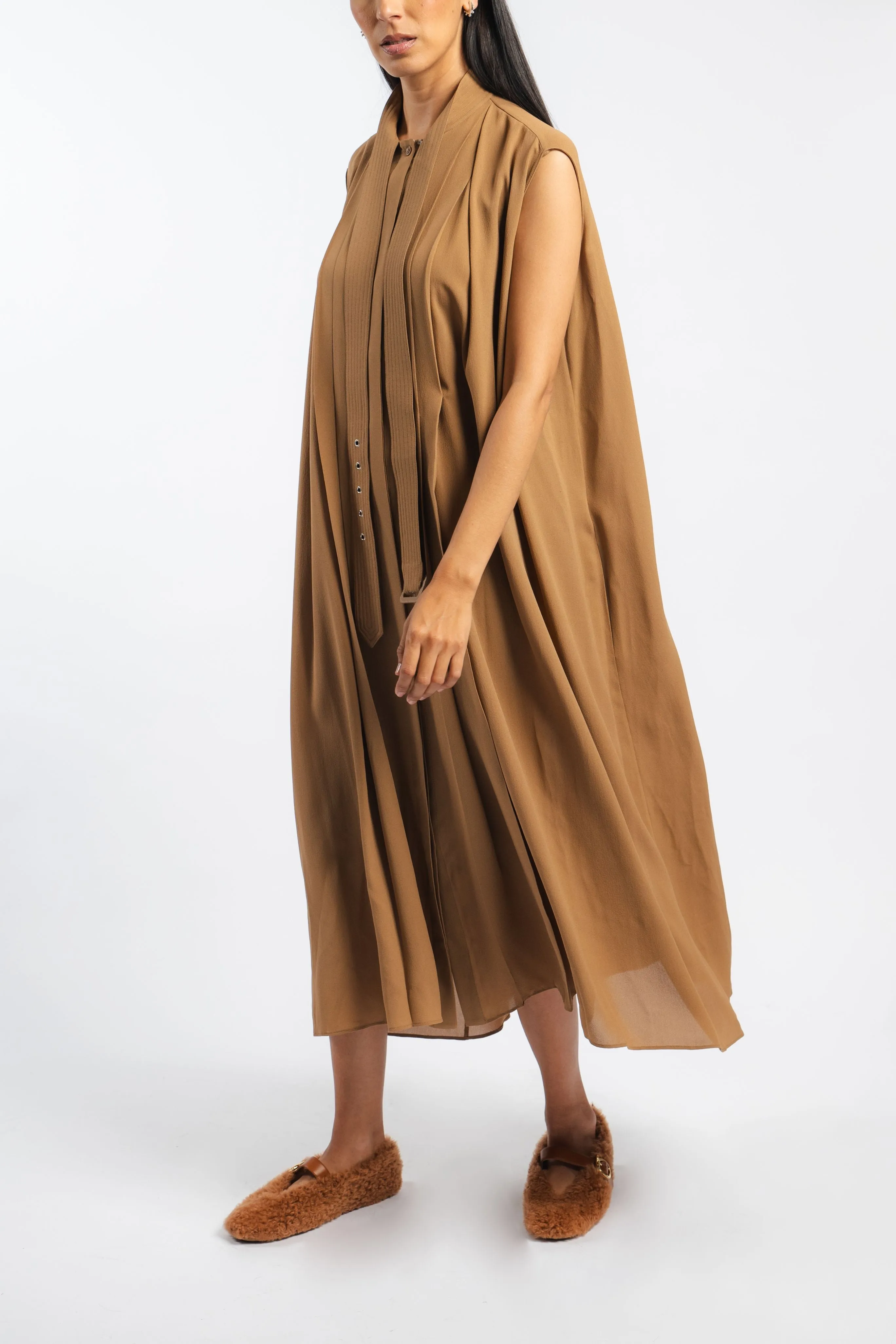 Georgette Trench Tie Dress Sophisticated cocktail dress Layered Volume