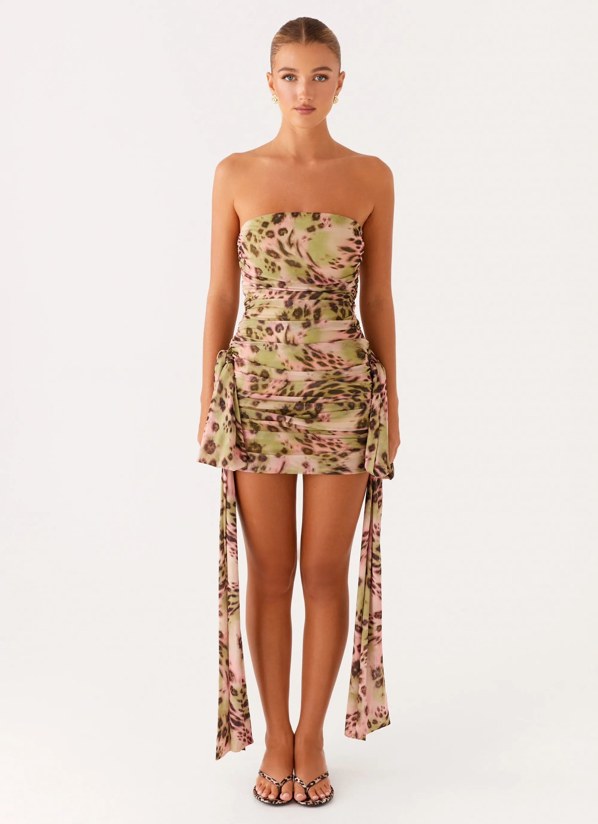 Georgie Mini Dress - Swirl Leo Hidden-Pocket Earth Colors