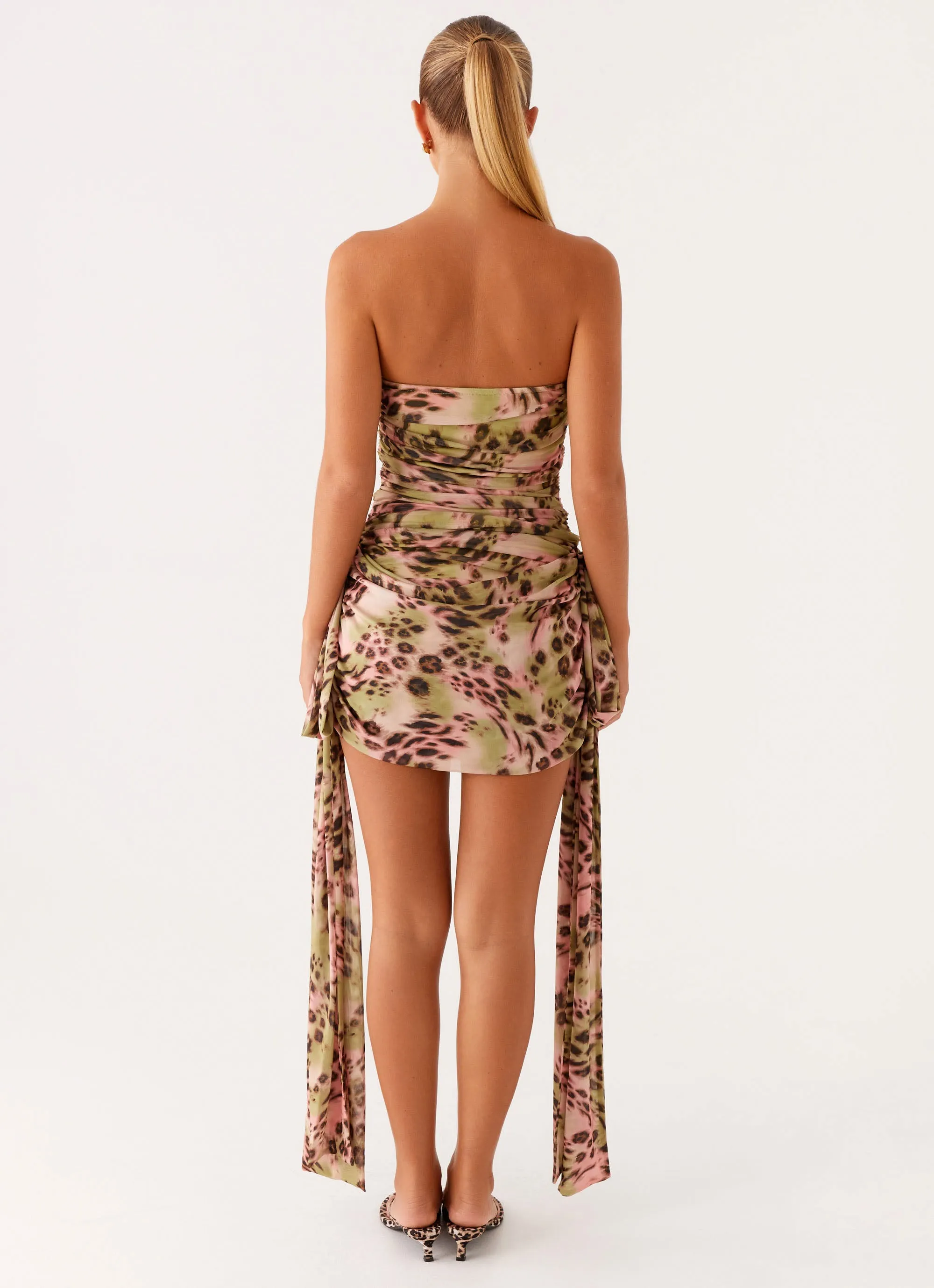 Georgie Mini Dress - Swirl Leo Simple Look Adjustable Waist