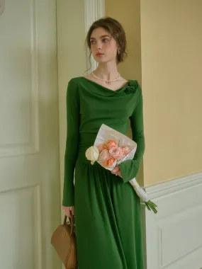 Gianna 3D Rose Dress Sporty Comfort Satin Layers