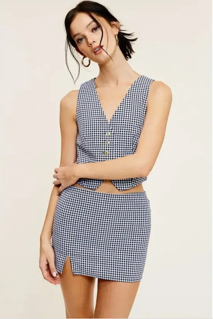 Multi Directional Mobility Moisture wicking Gigi Gingham Vest