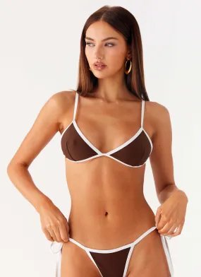 Gina Triangle Bikini Top - Chocolate All Sizes Hydrodynamic Contour Design