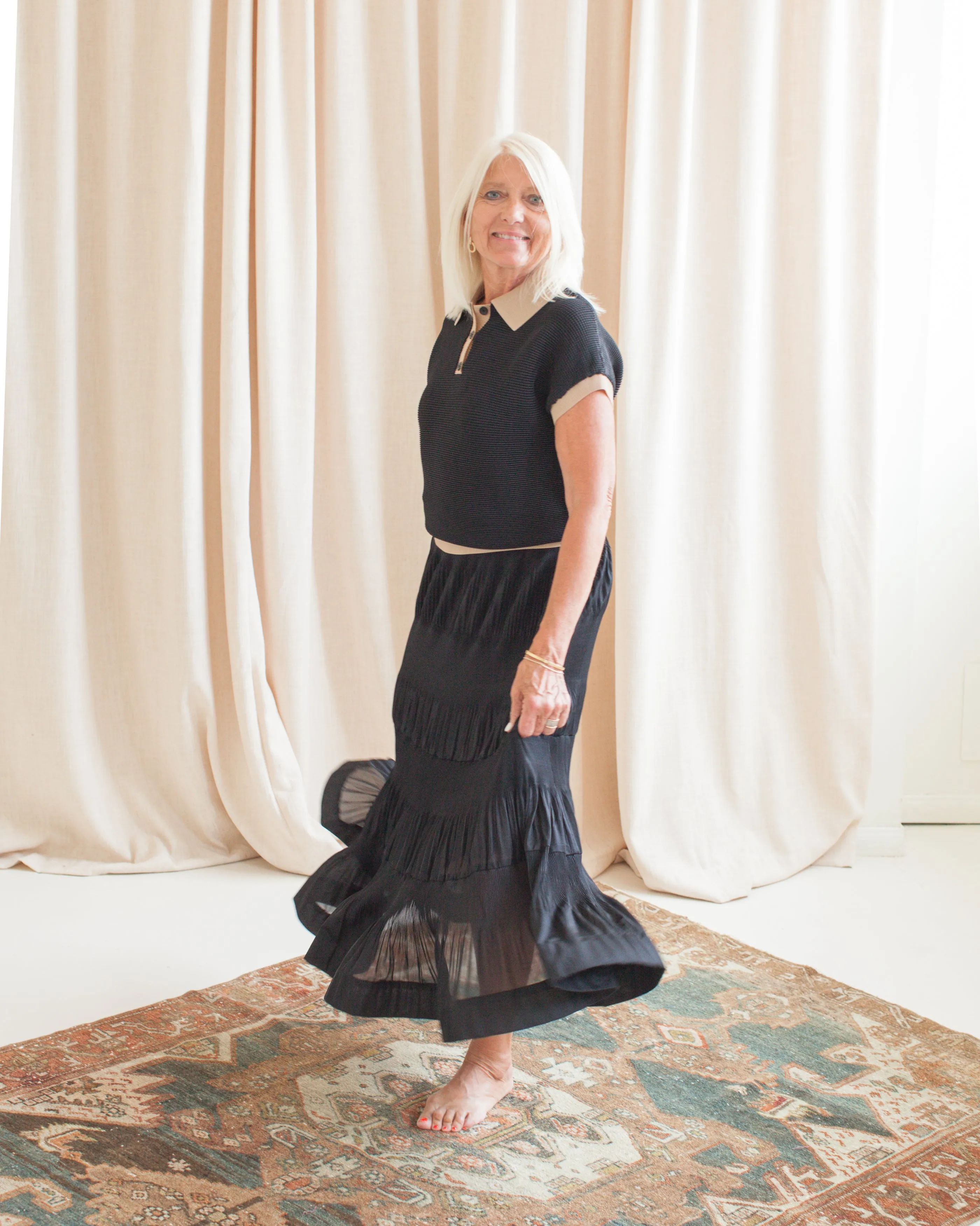 WrinkleResistant Ginny Tiered Skirt