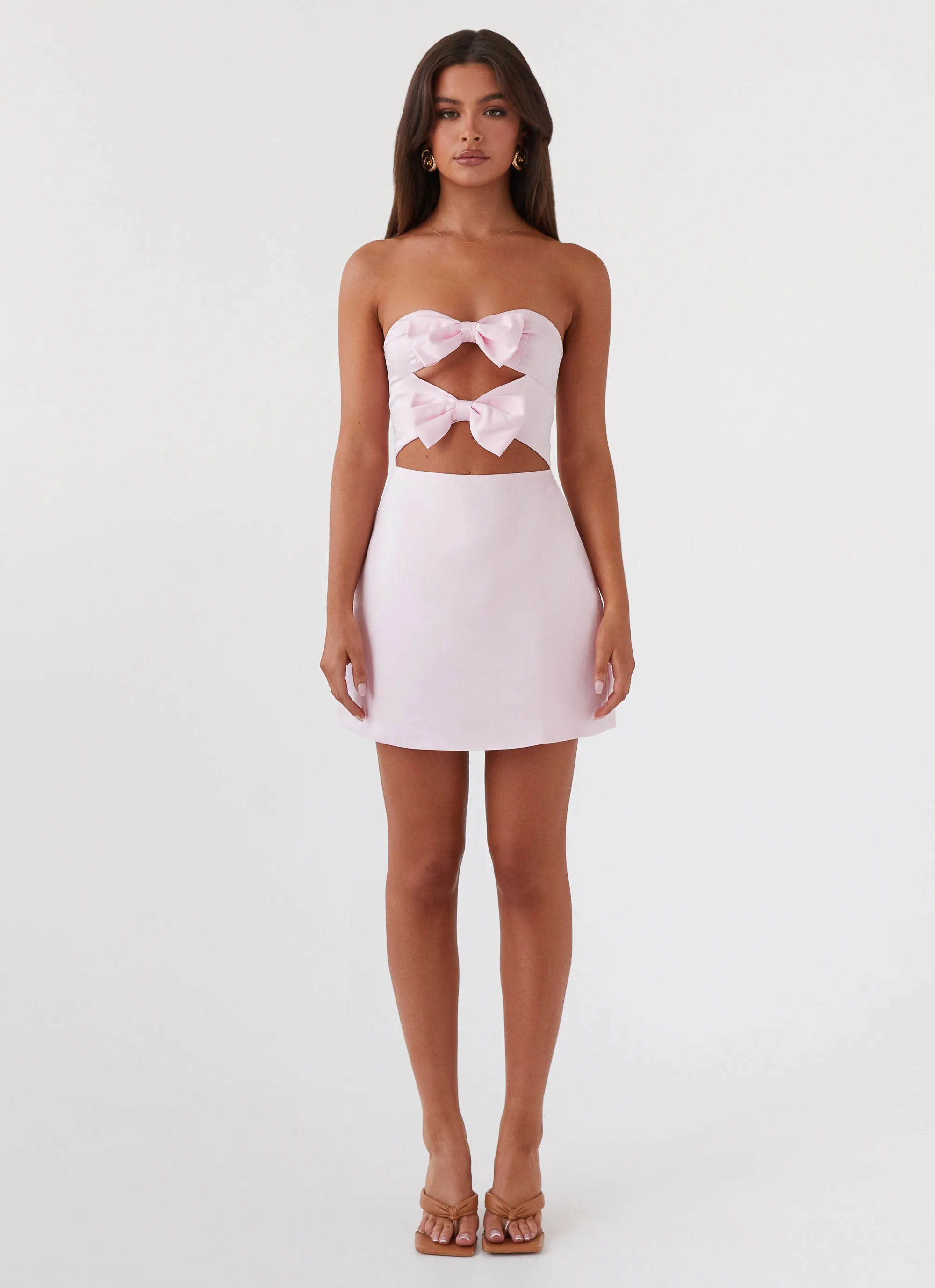 Chill Look Girl Crush Bow Mini Dress - Pink