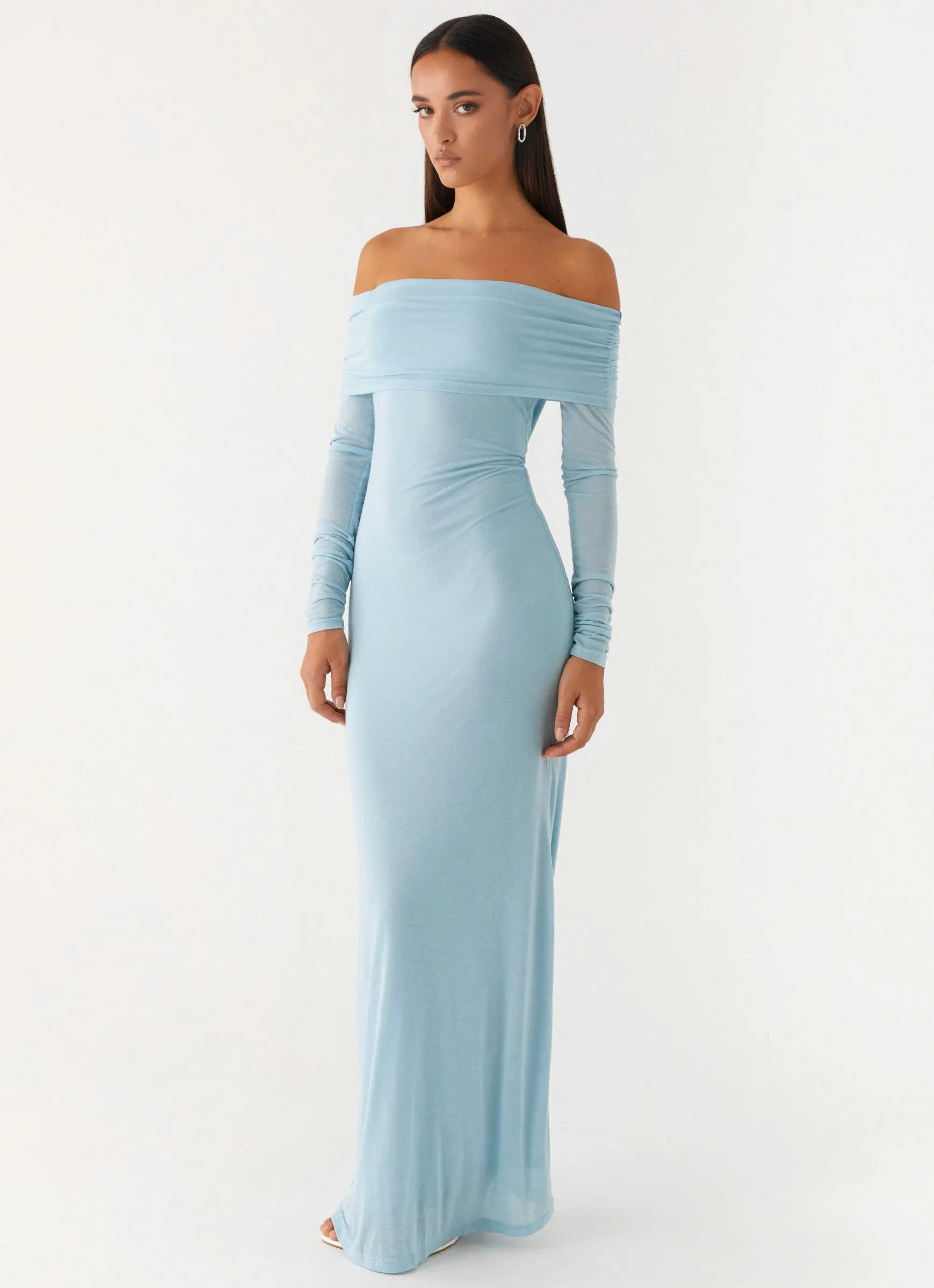 Cocoa Long Sleeve Maxi Dress - Blue Rose Flush