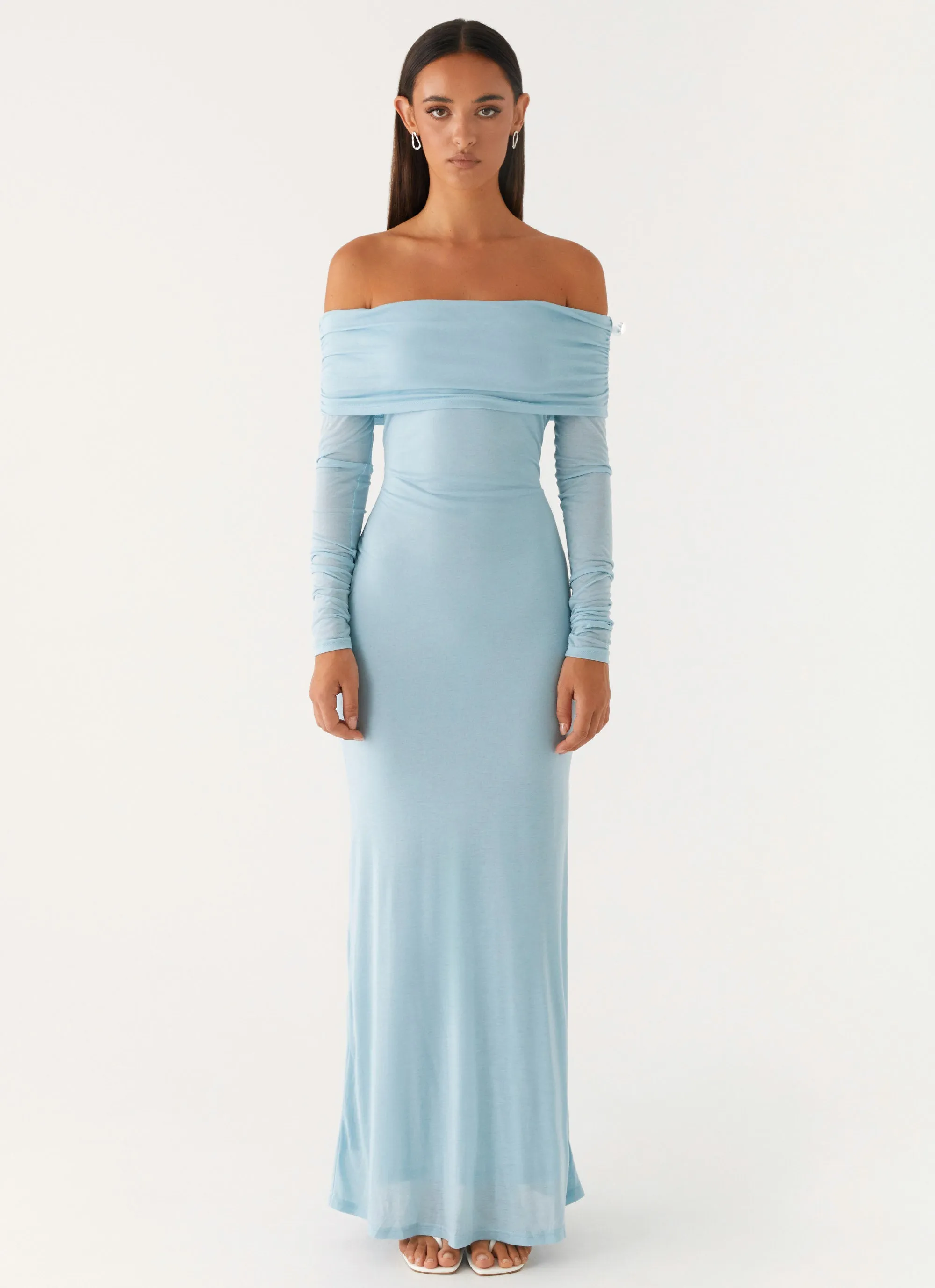 Cocoa Long Sleeve Maxi Dress - Blue Wave Soft