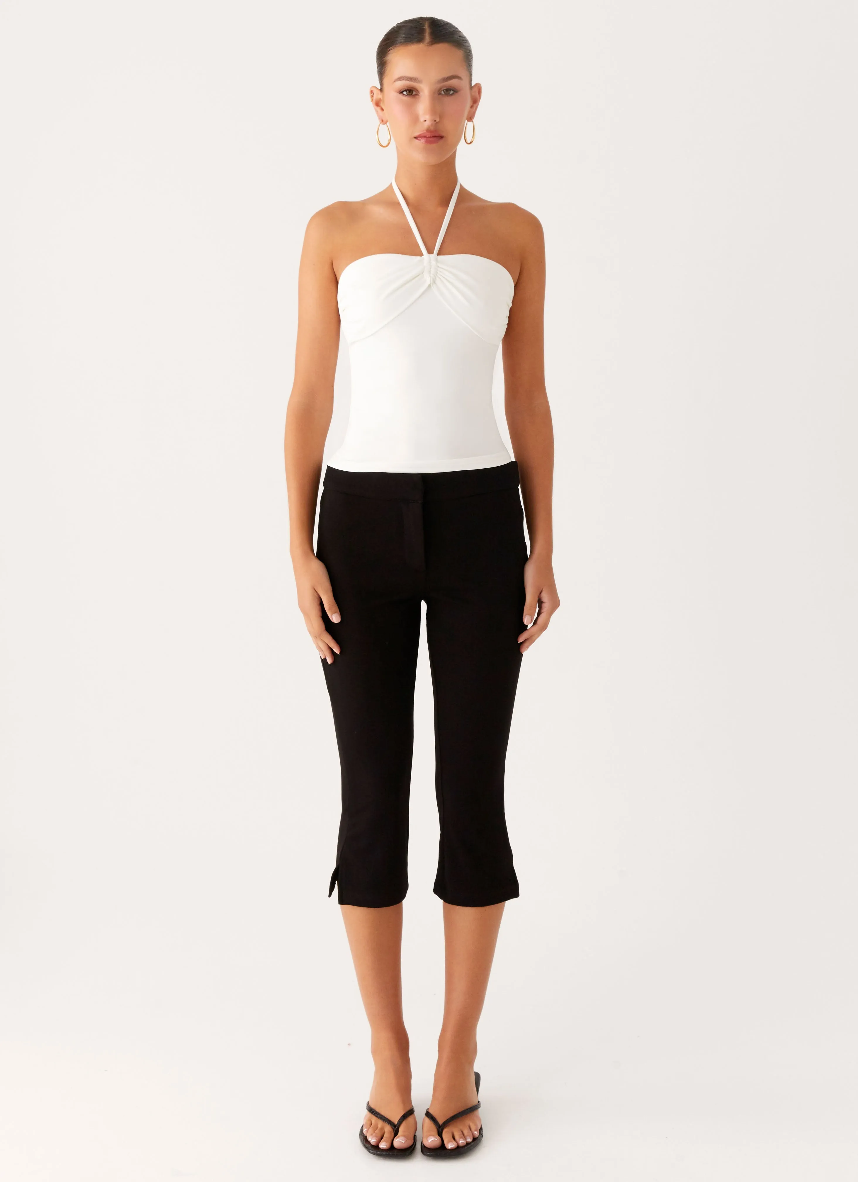 Good Thing Halter Top - White MinimalistAesthetic DroppedShoulder