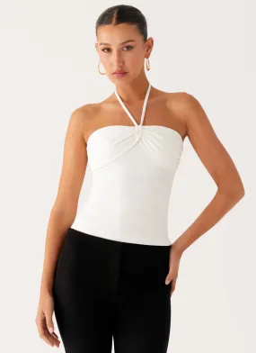Good Thing Halter Top - White Soft Touch Feel