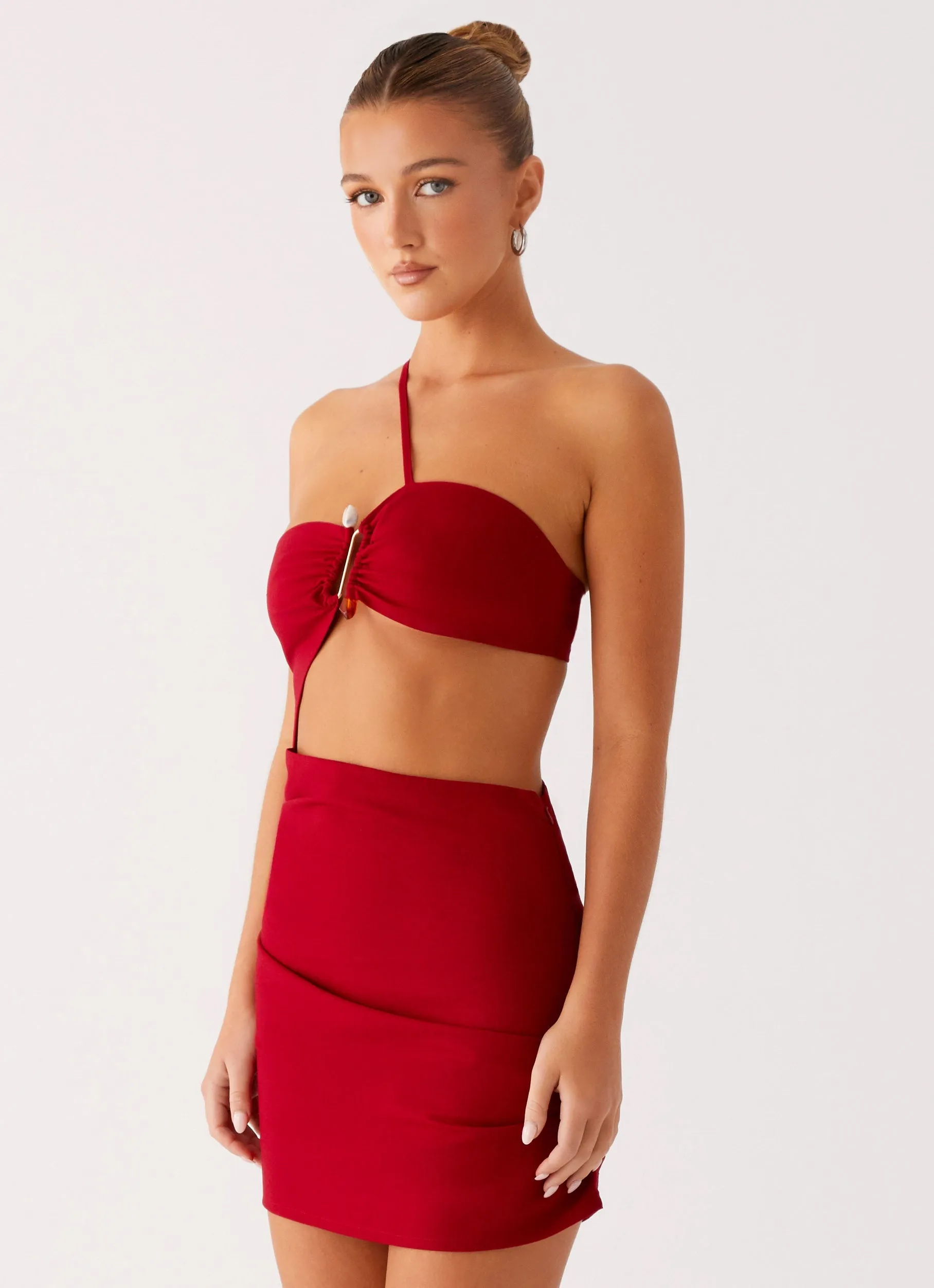 Gossip Mini Dress - Red Calm Tone