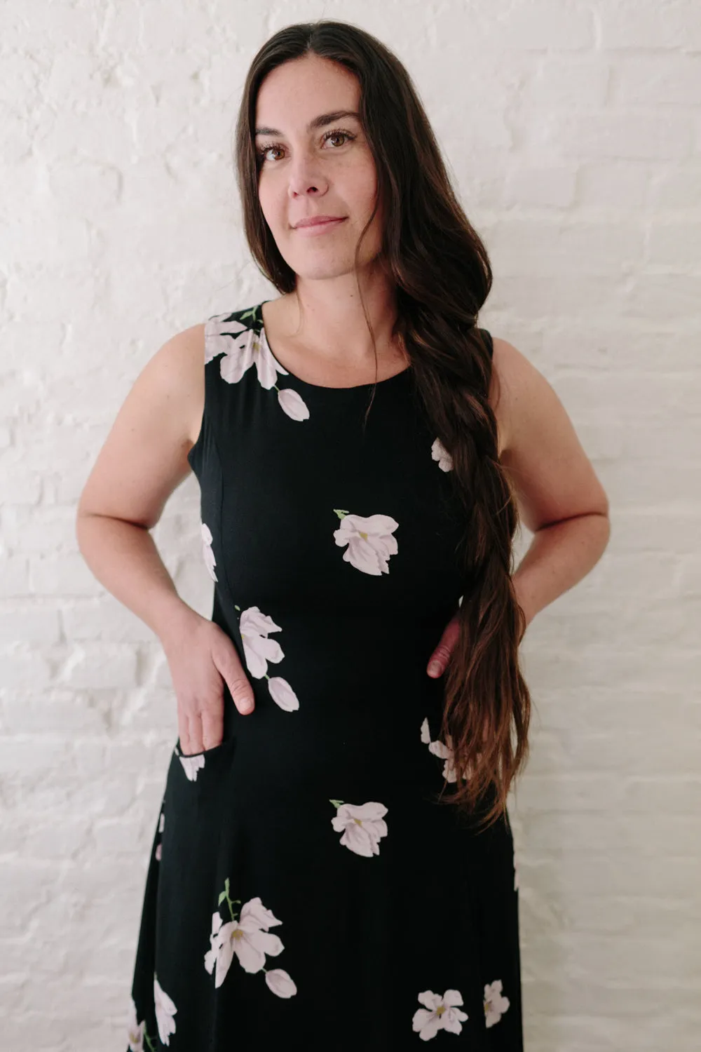 Lori Dress in Black Magnolia Breezy Comfort