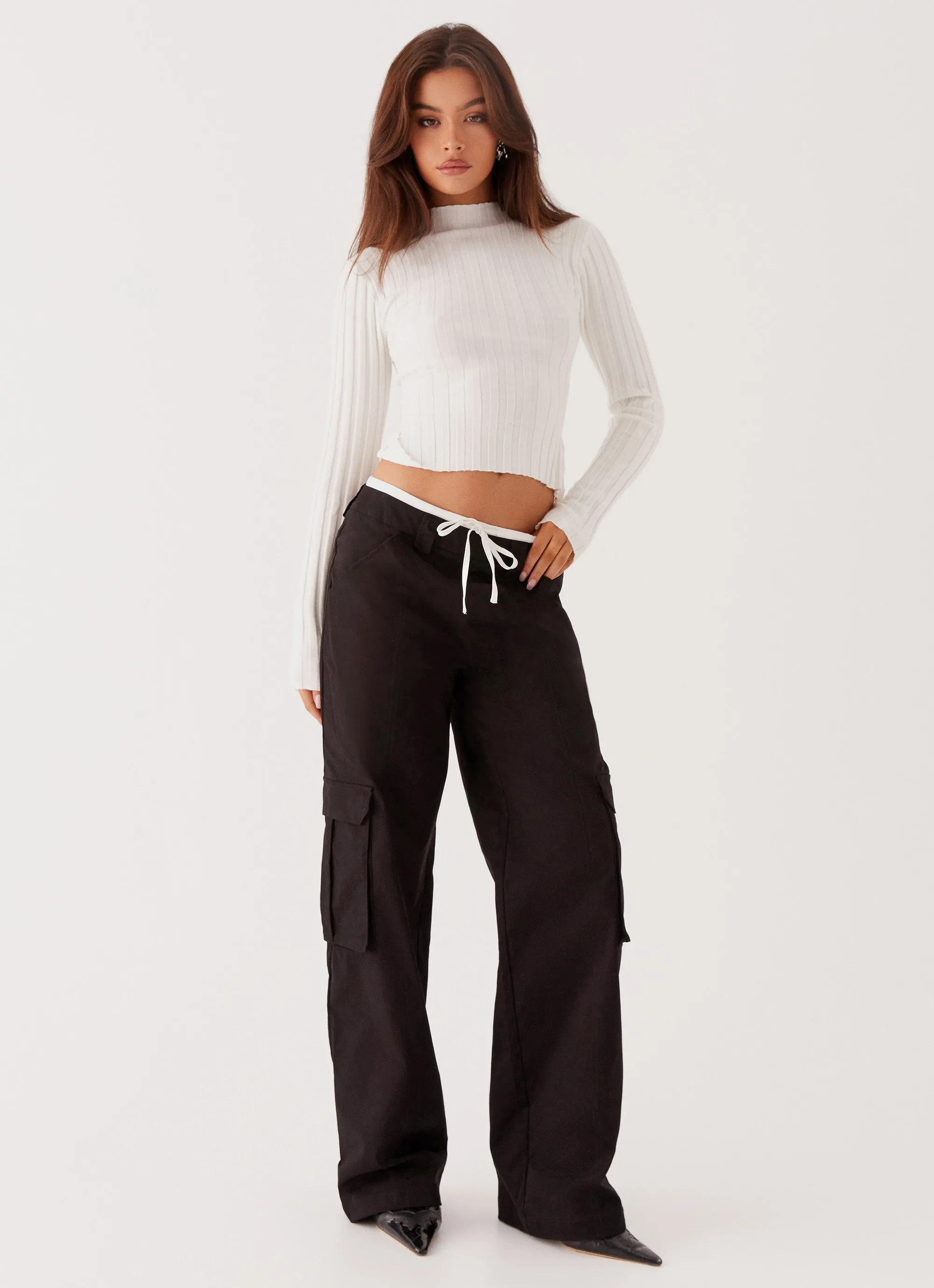 Functional Comfort Grace Lily Cargo Pants - Black