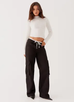 Functional Comfort Grace Lily Cargo Pants - Black