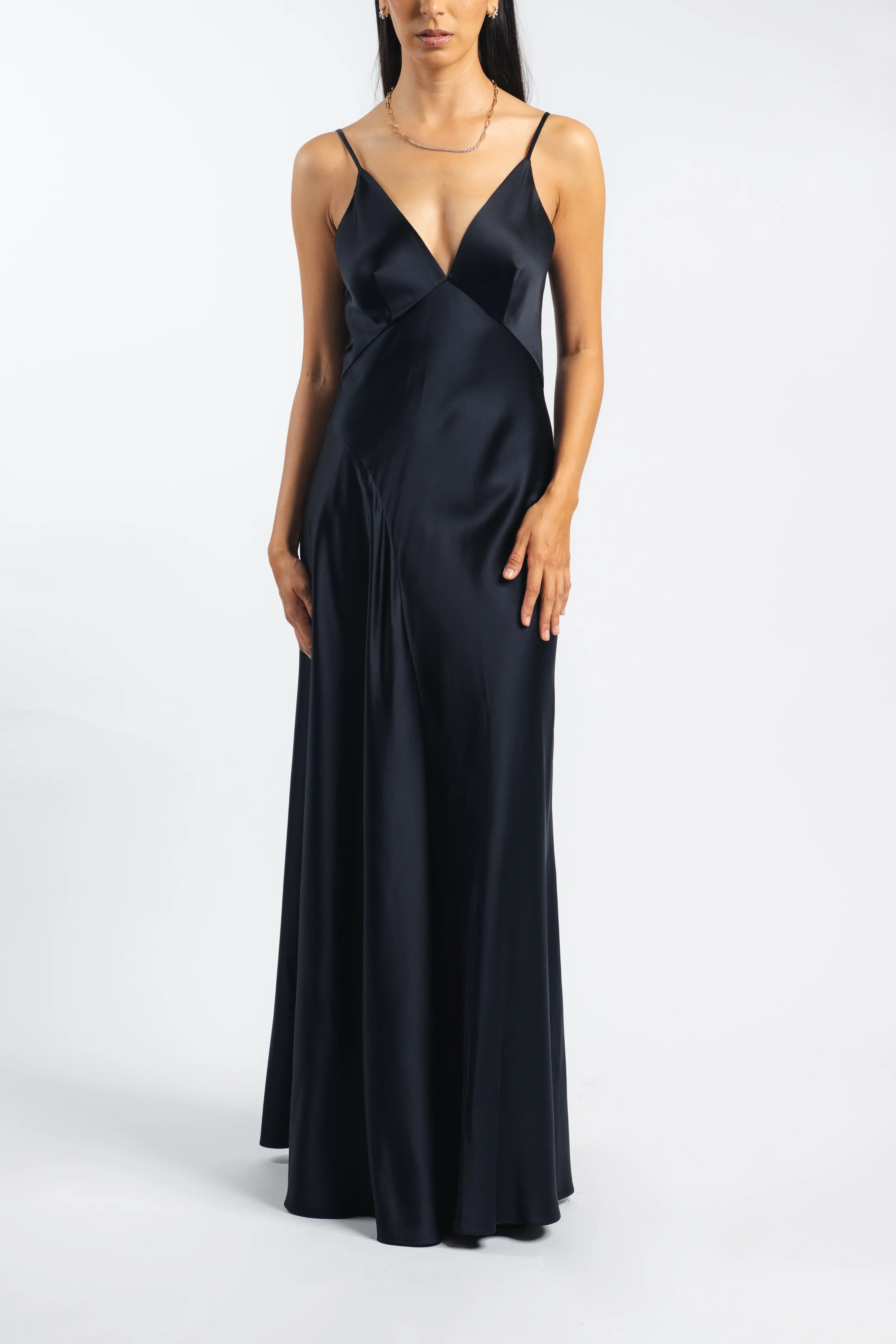 Grace Slip Dress in Navy Perfect Proportion