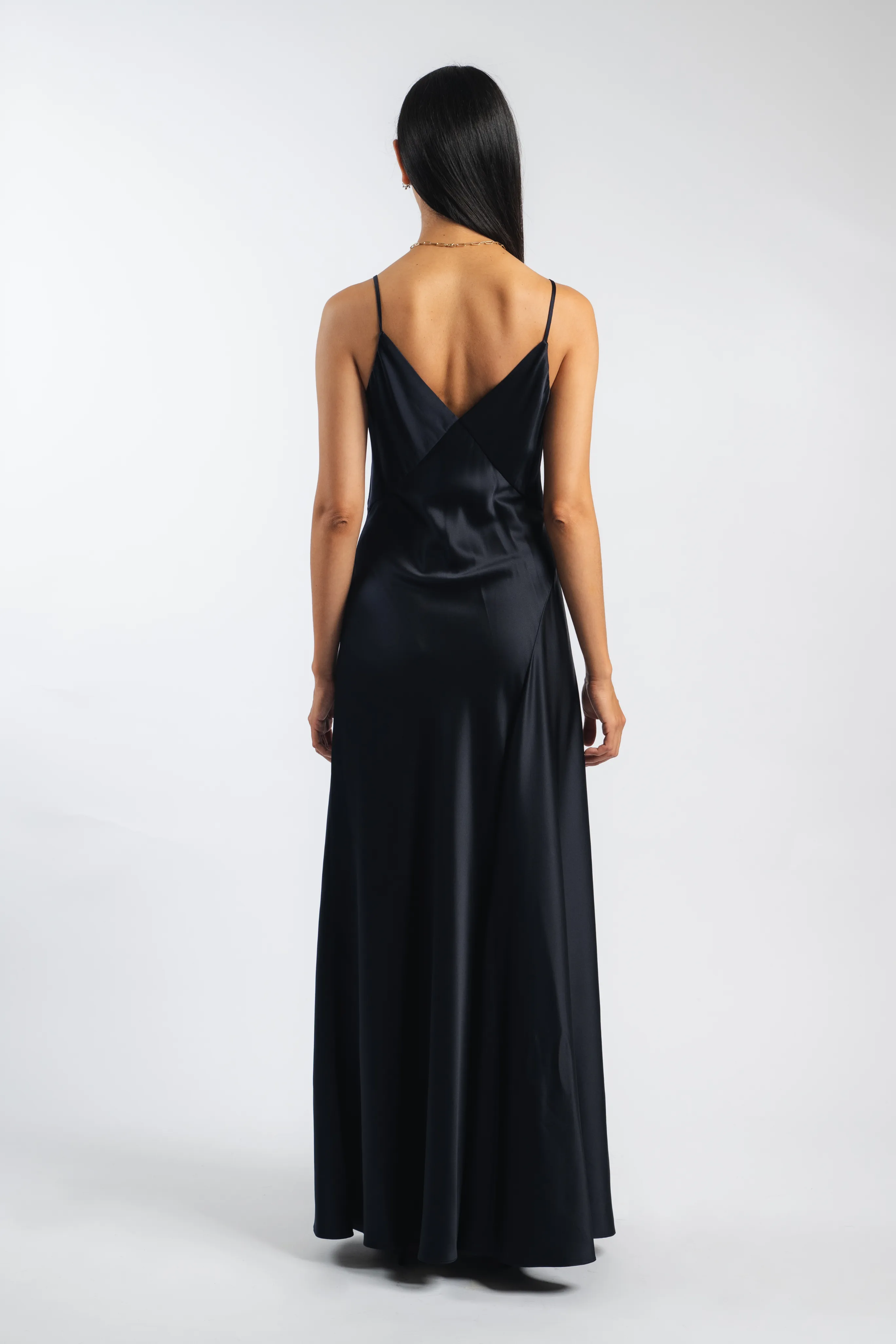 Grace Slip Dress in Navy Delicate Edge Playful design piece