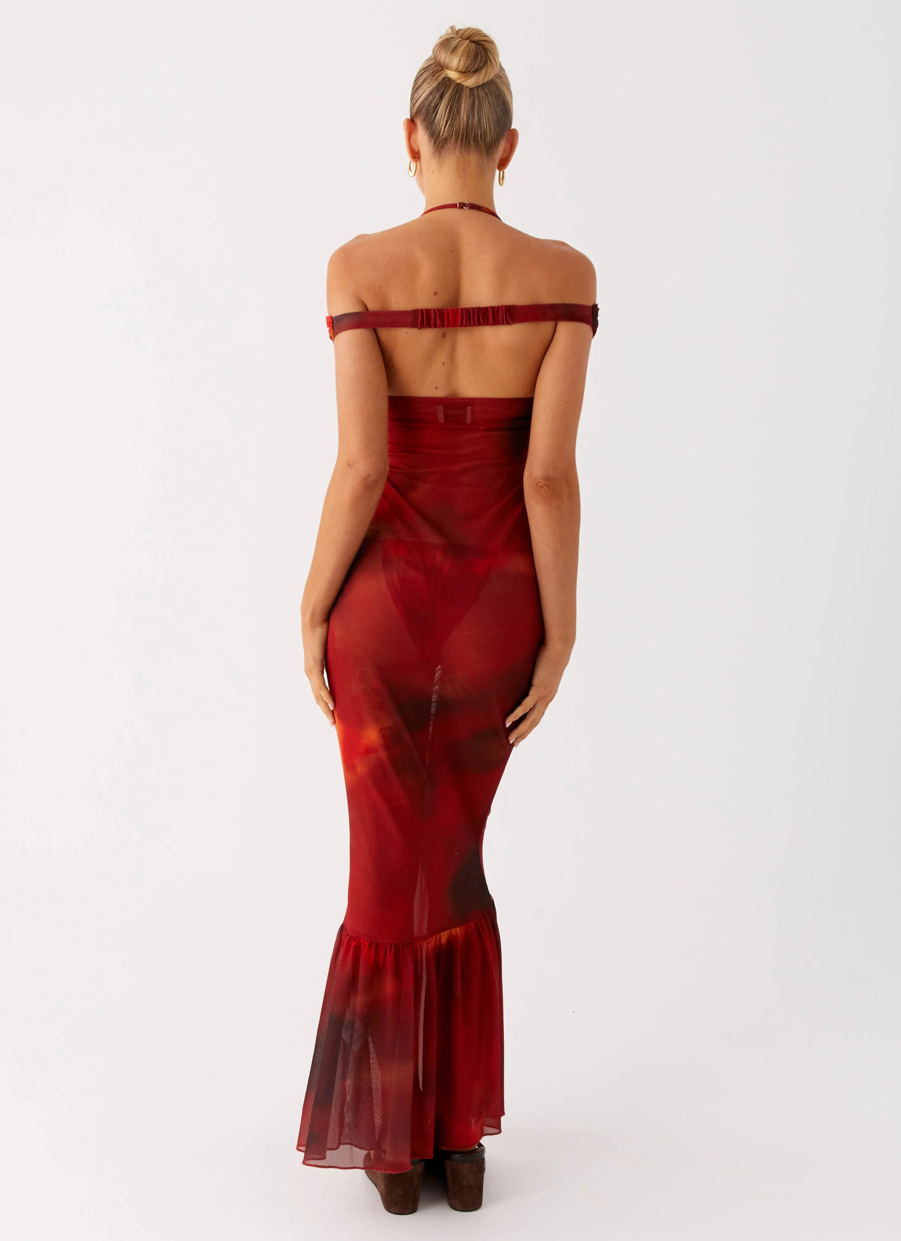 Delicate Tone Love Me Not Maxi Dress - Scarlet Blur