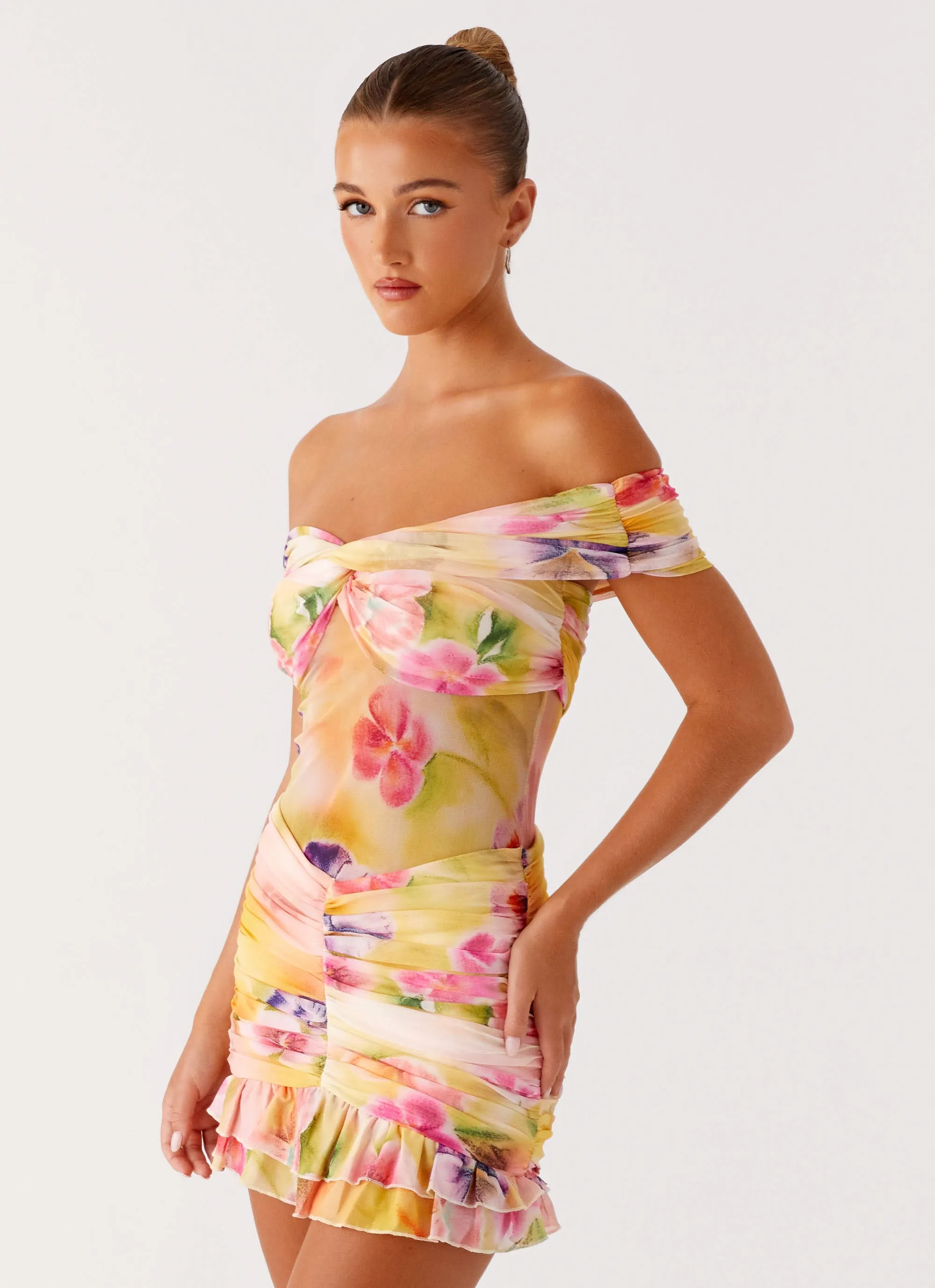 Frances Mini Dress - Sunburst Floral Fade Resistant Airy Feel