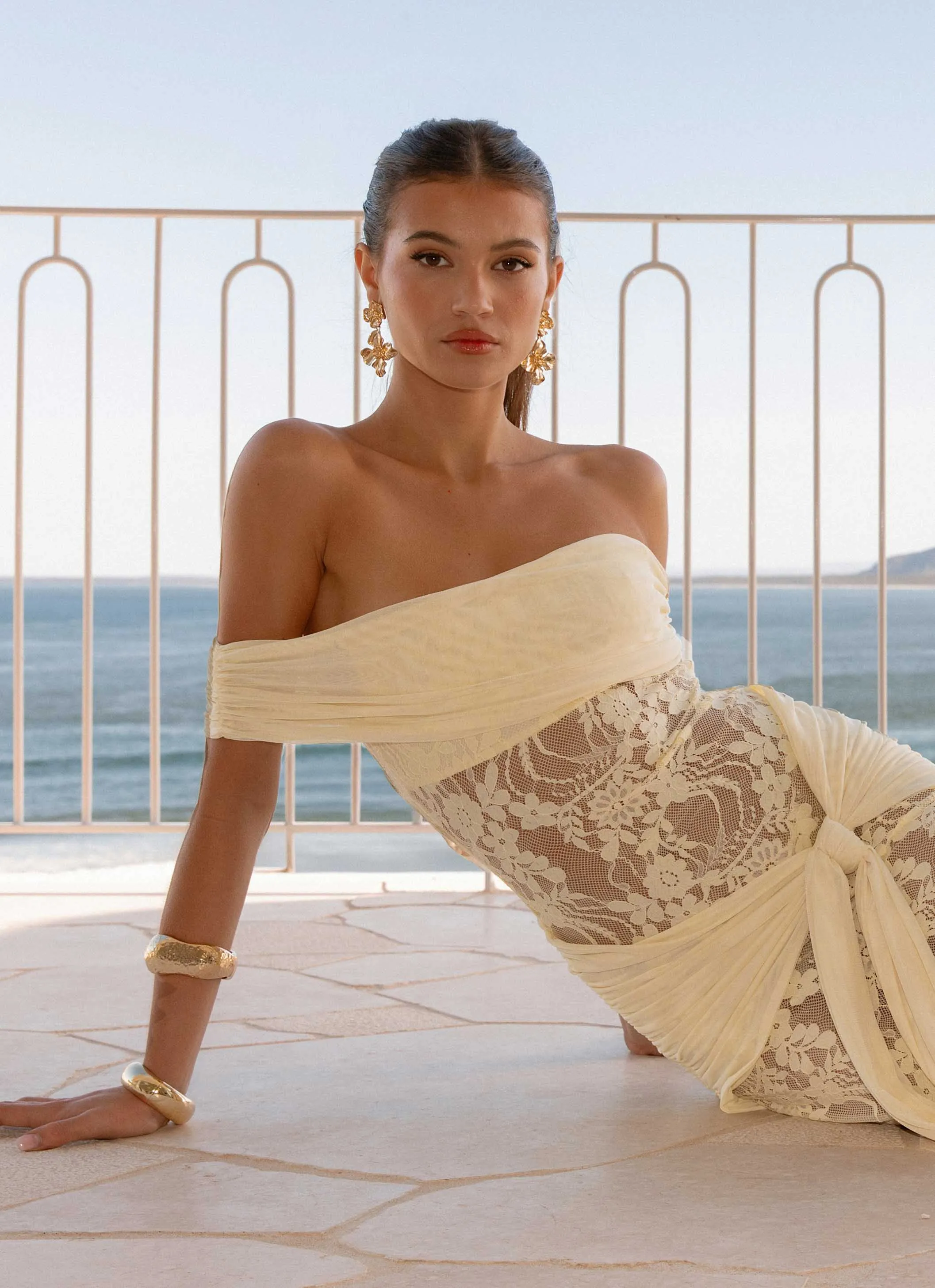 Gracie Twist Maxi Dress - Yellow Daily Movement Fashionable Fit