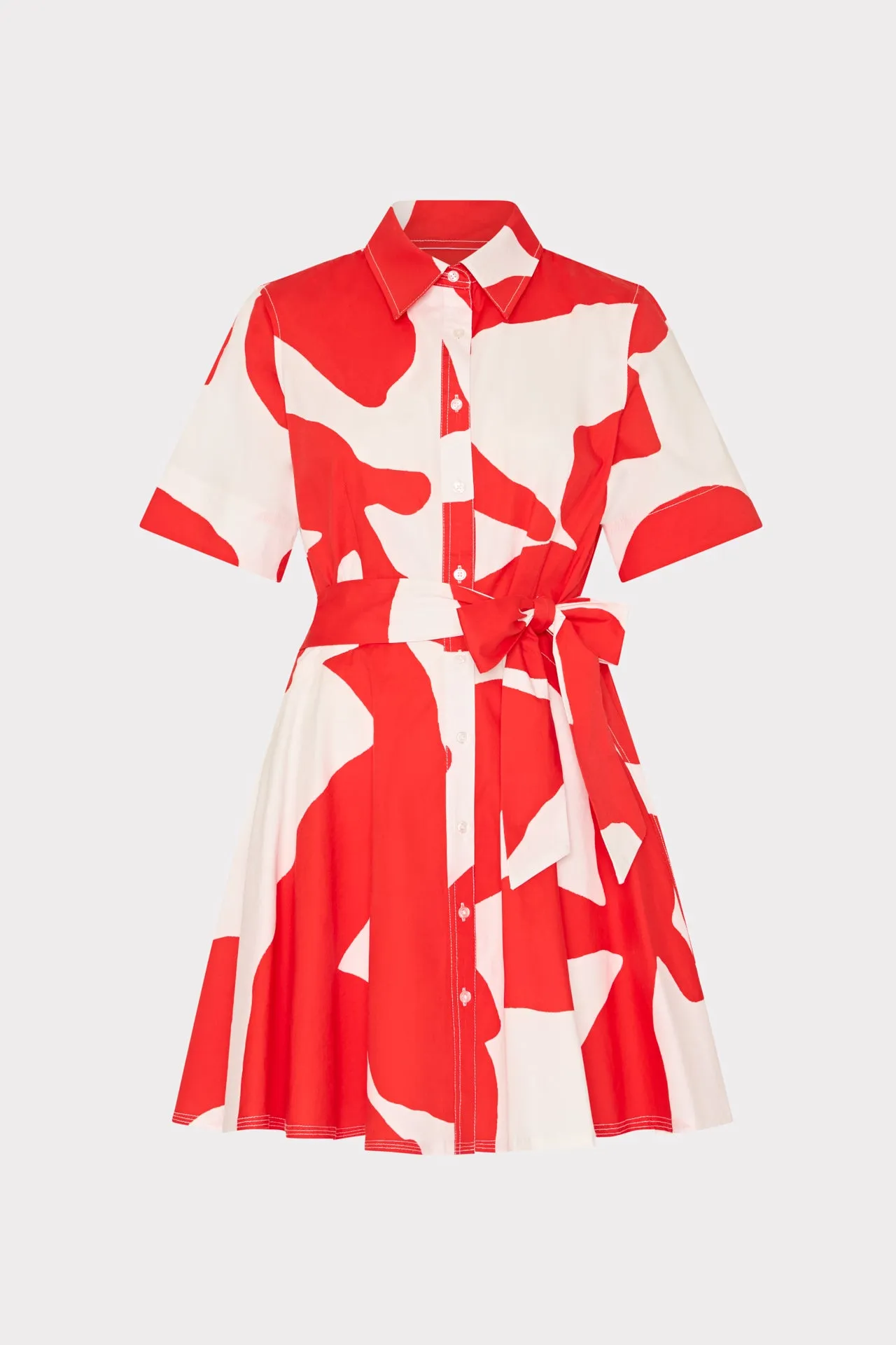 Grand Foliage Poplin Mini Dress Scandi Light Standout Feature