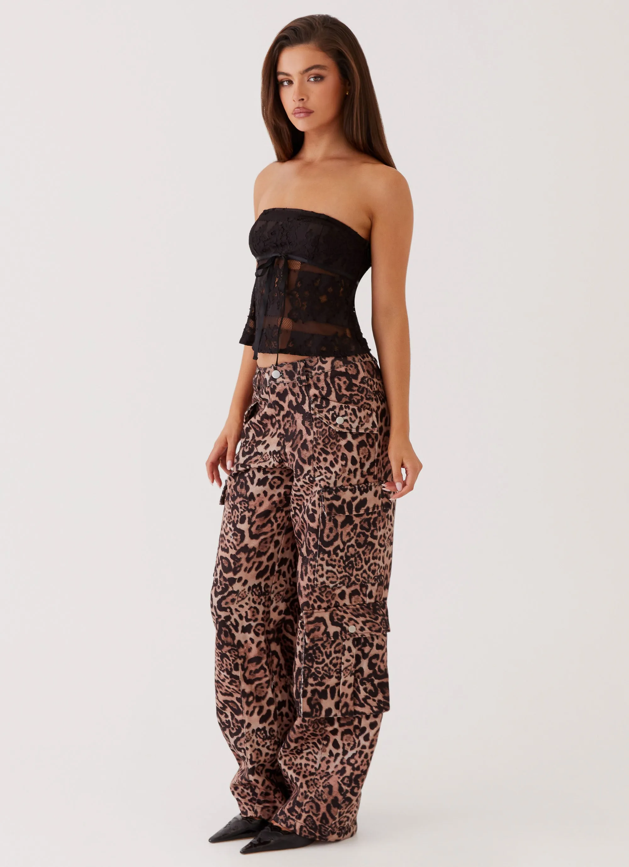 Flexible Knees Chilly Day Ready Greedy Cargo Pants - Leopard