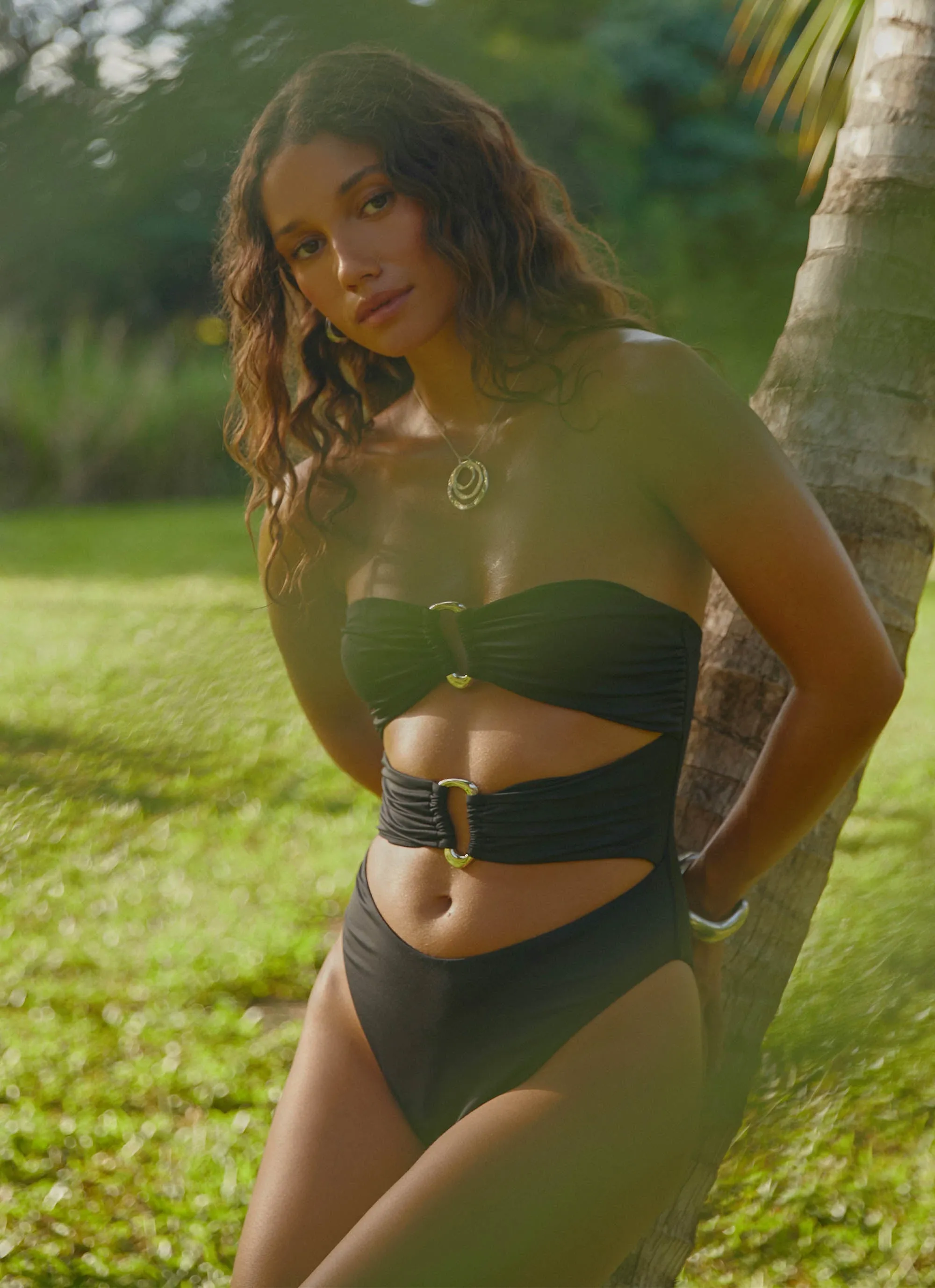 Grenada One Piece Swimsuit - Black Layered Stitching