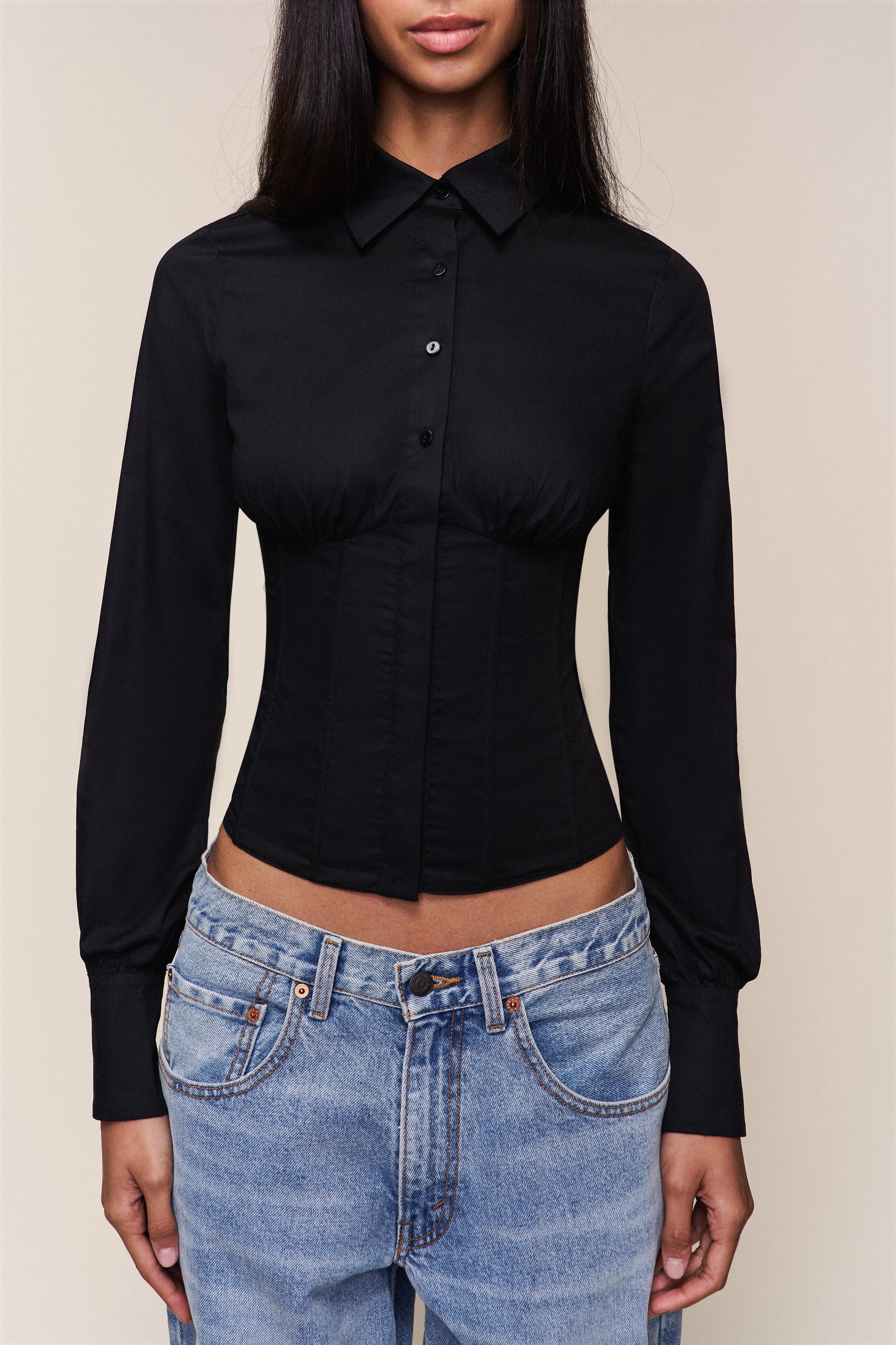 Tailored Seams Lightweight Fabric Tailored Corset Long Sleeve