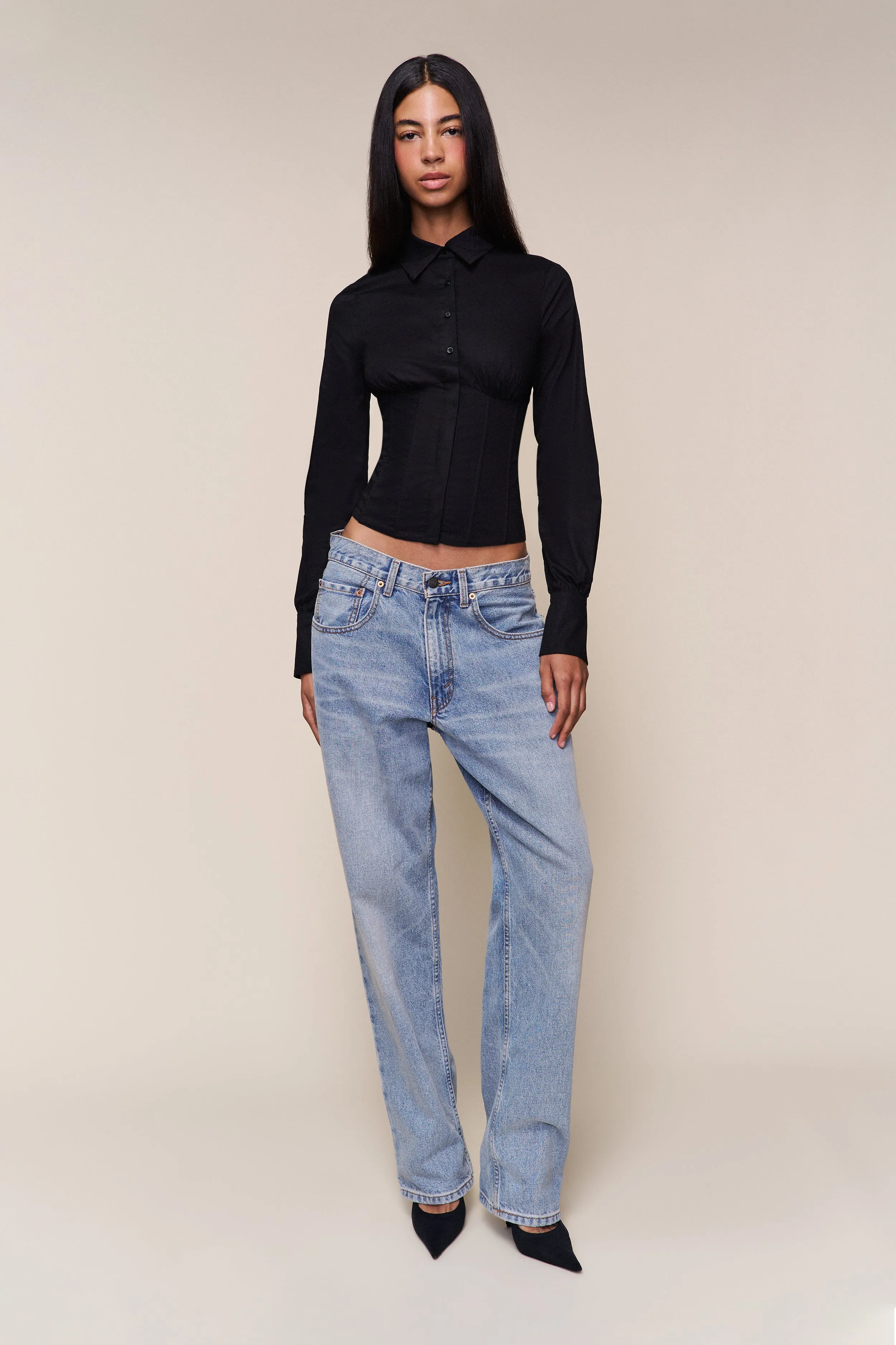 NonScratchSurface FadeResistant Treatment Tailored Corset Long Sleeve