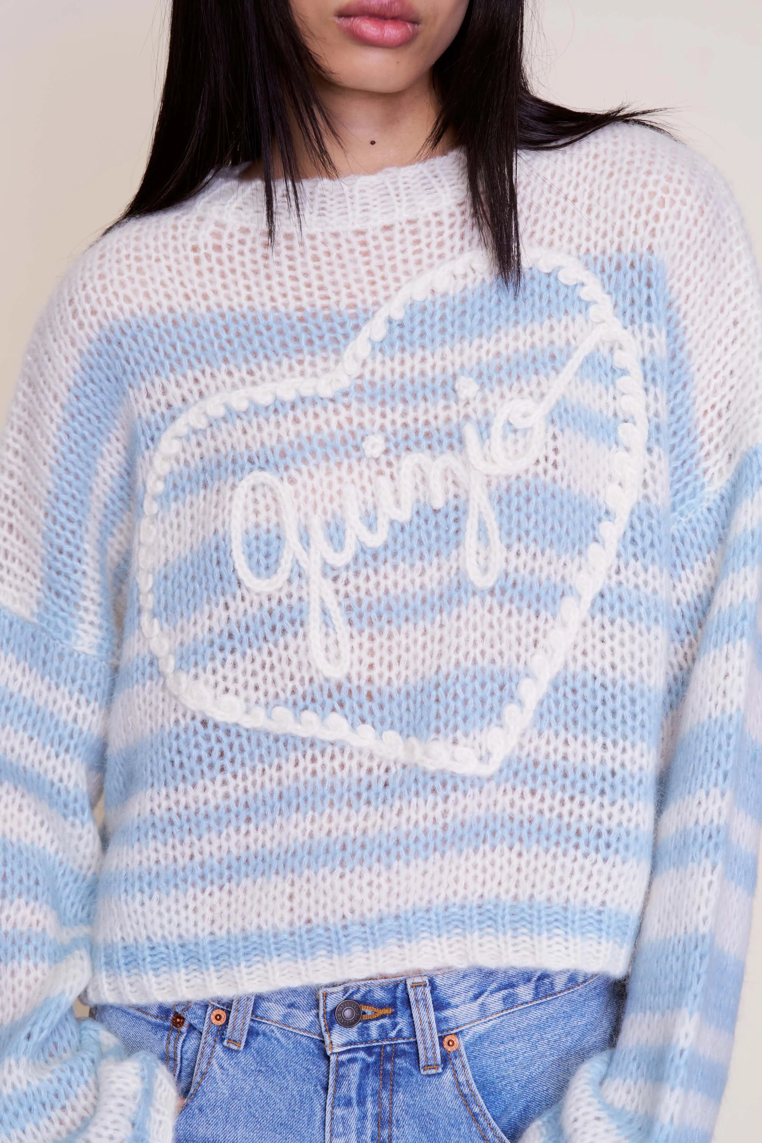 Guizio Mohair-Blend Heart Sweater Durable Blends