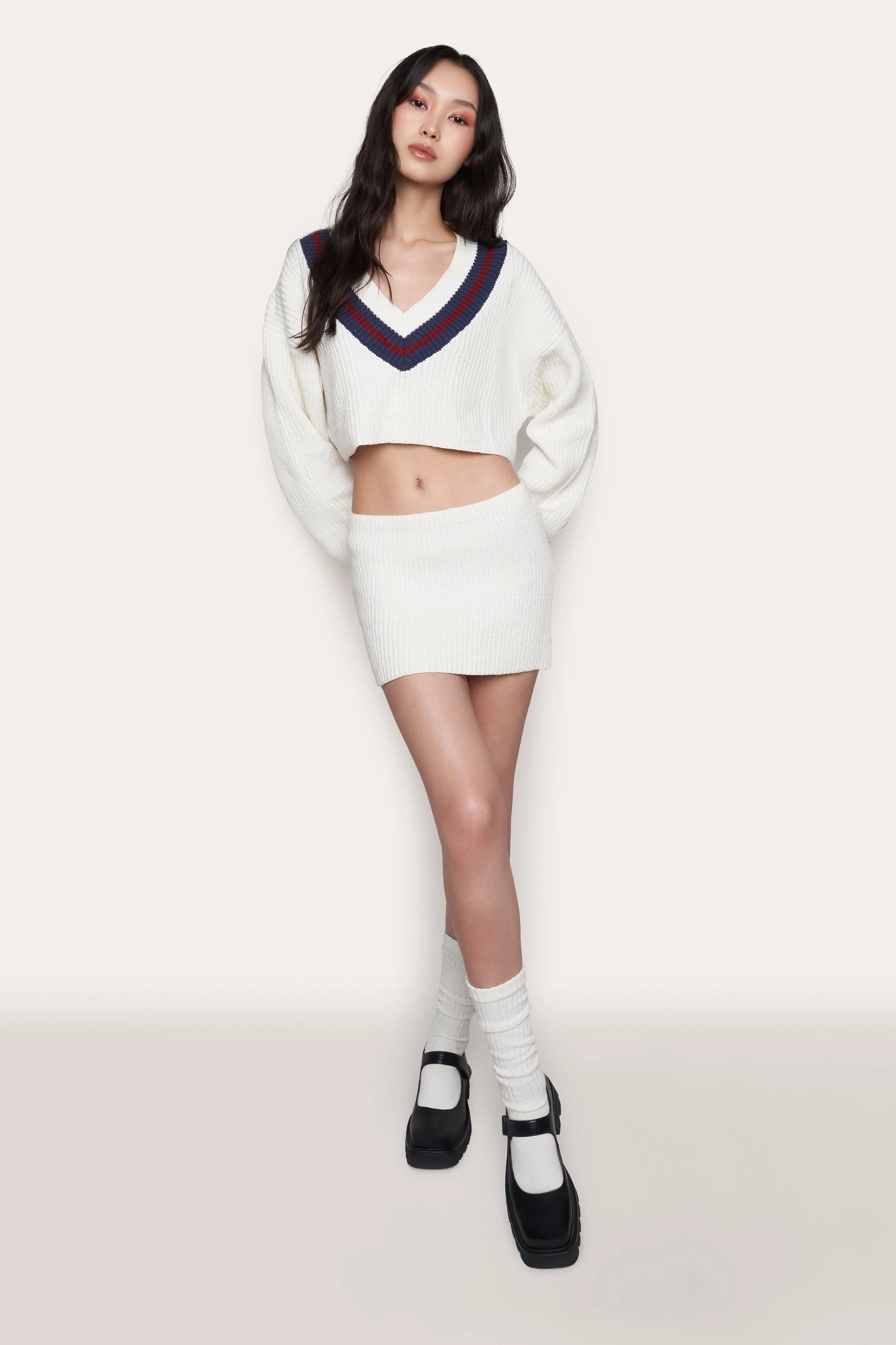 Guizio X Champion Rib Knit Mini Skirt Everyday Line