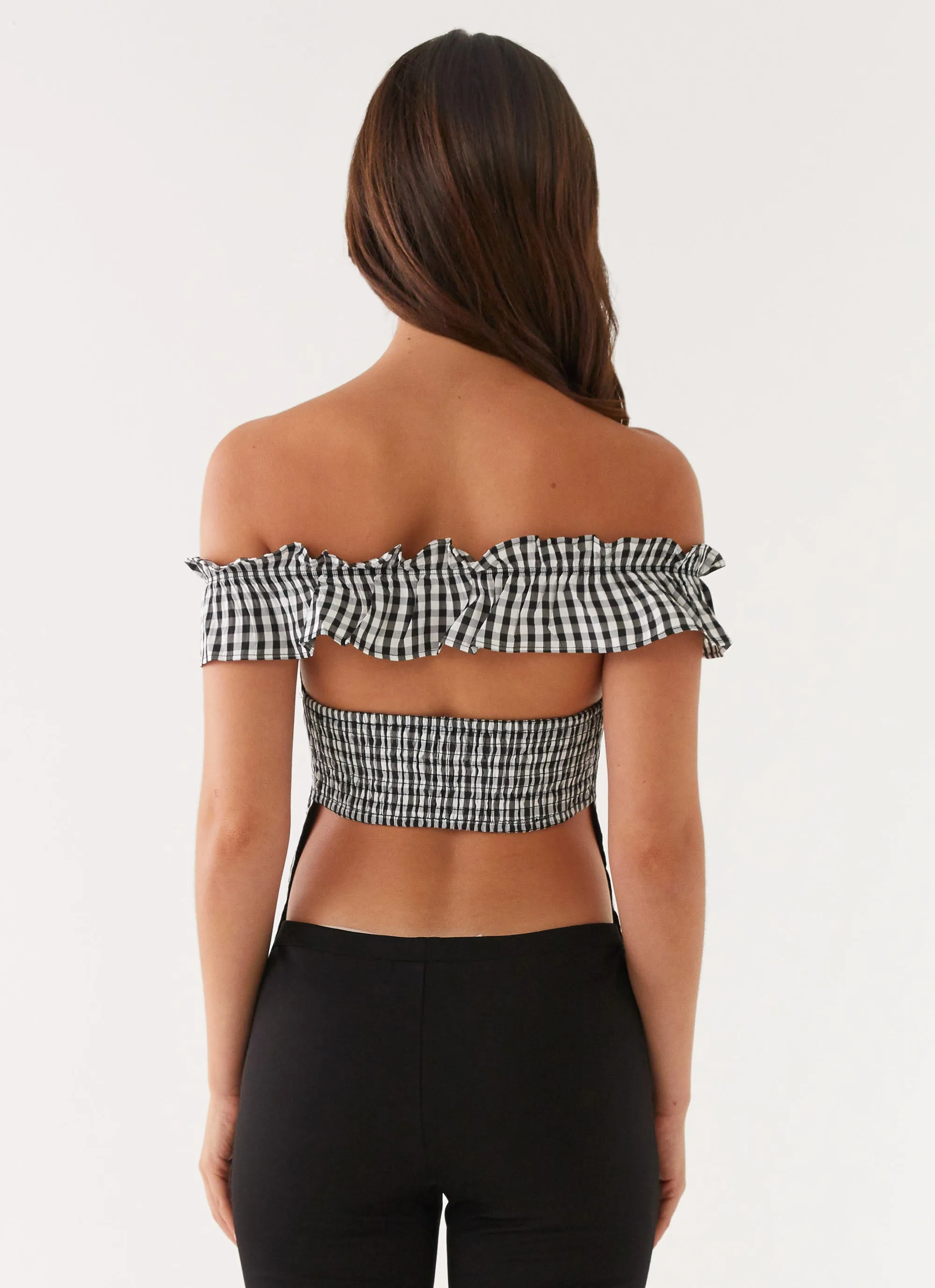 MoistureWicking QuickDry Gwyneth Top - Black Gingham