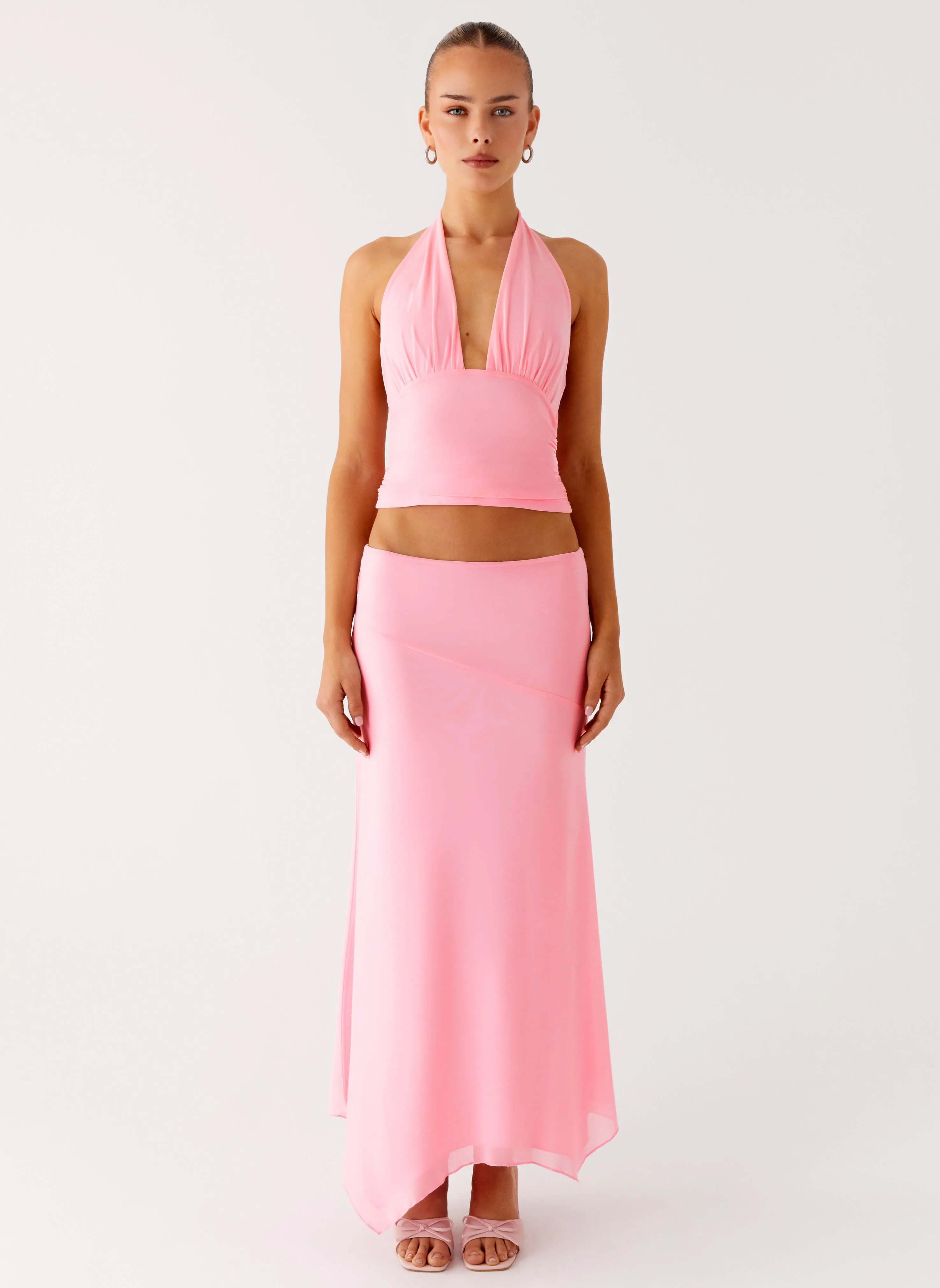 Kerrie Hanky Midi Skirt - Baby Pink Festival Outfit Outdoor Gathering