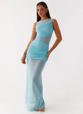 Nature Glow Contemporary Style Apollo Maxi Dress - Aqua