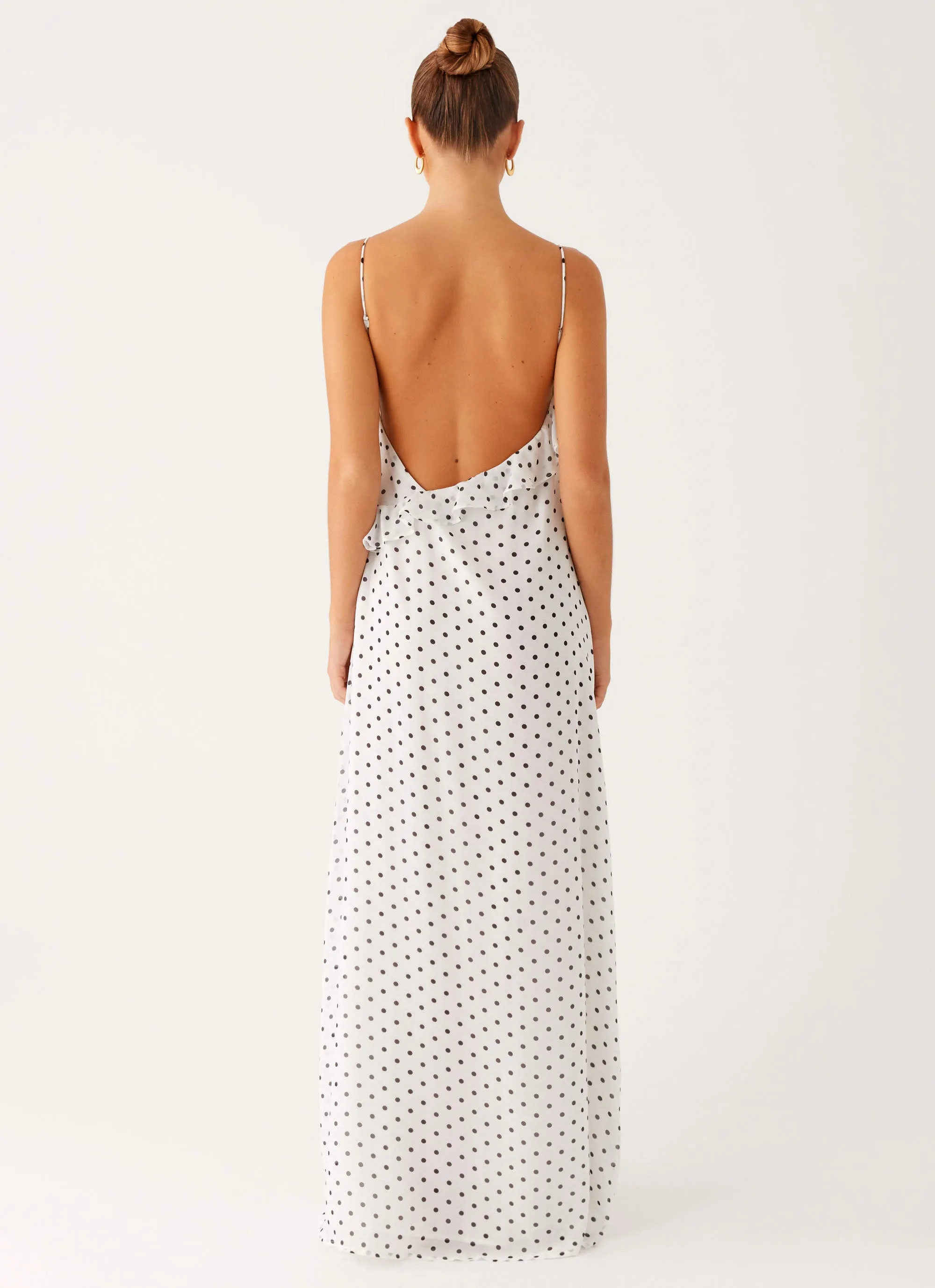 Office Classic Harri Maxi Dress - White Polka Dot
