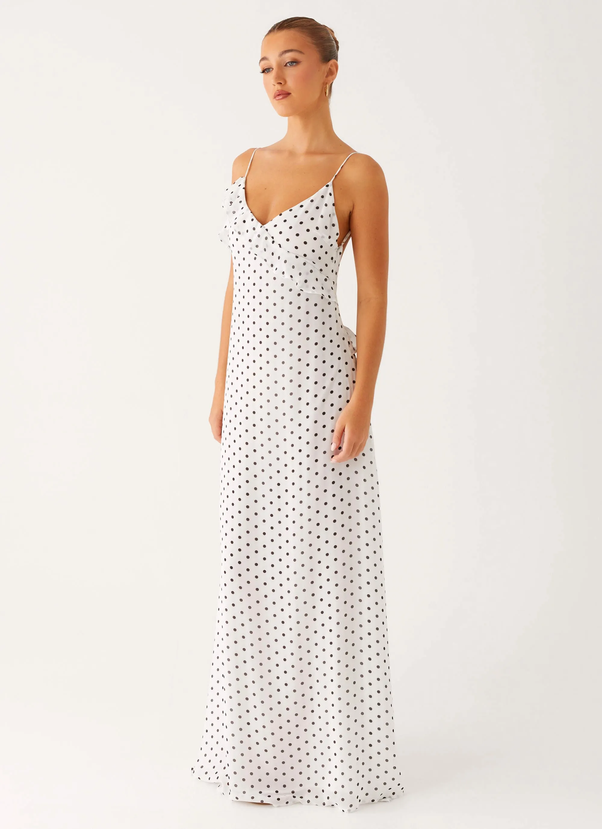 Tailored Piece Everyday-Comfort Harri Maxi Dress - White Polka Dot