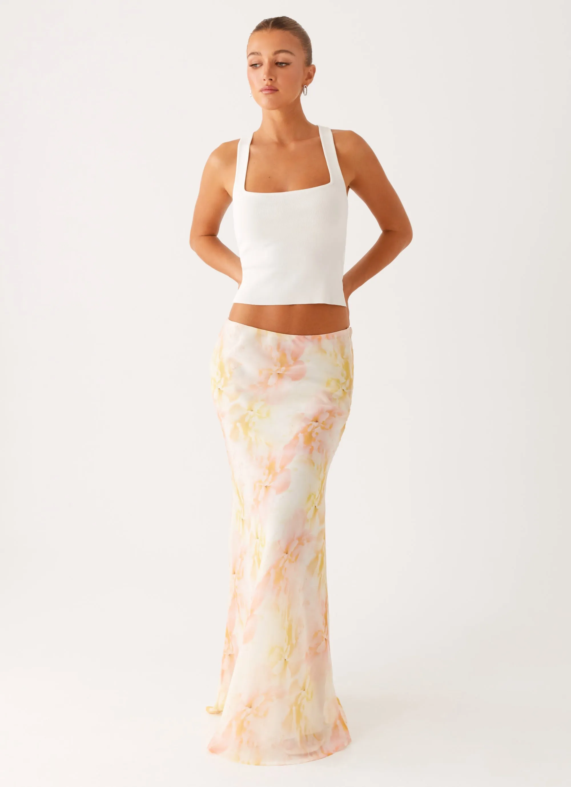 Timeless Touch mix and match Harlow Chiffon Maxi Skirt - Floral Print