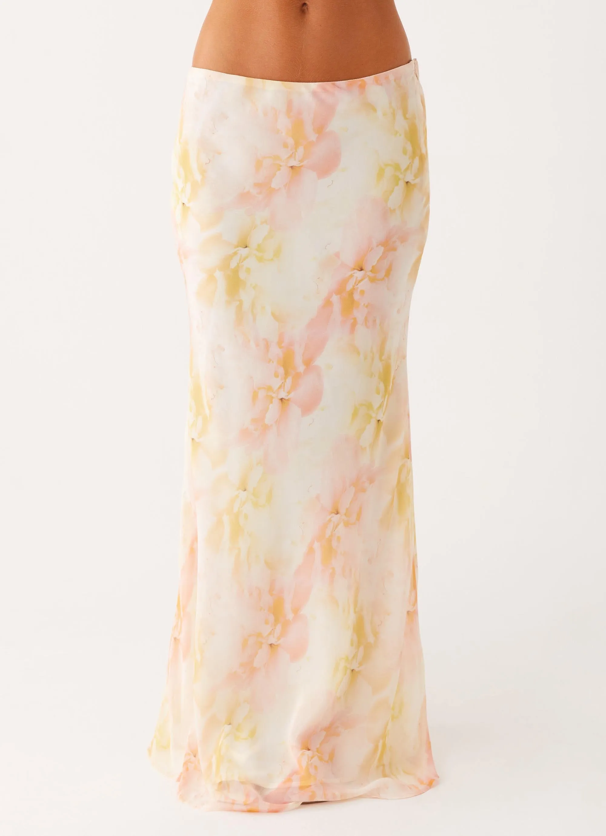 Harlow Chiffon Maxi Skirt - Floral Print Tea length Urban Fashion