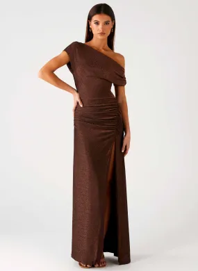 Harvest Moon Maxi Dress - Chocolate Easy Pick Water-Repellent-Finish