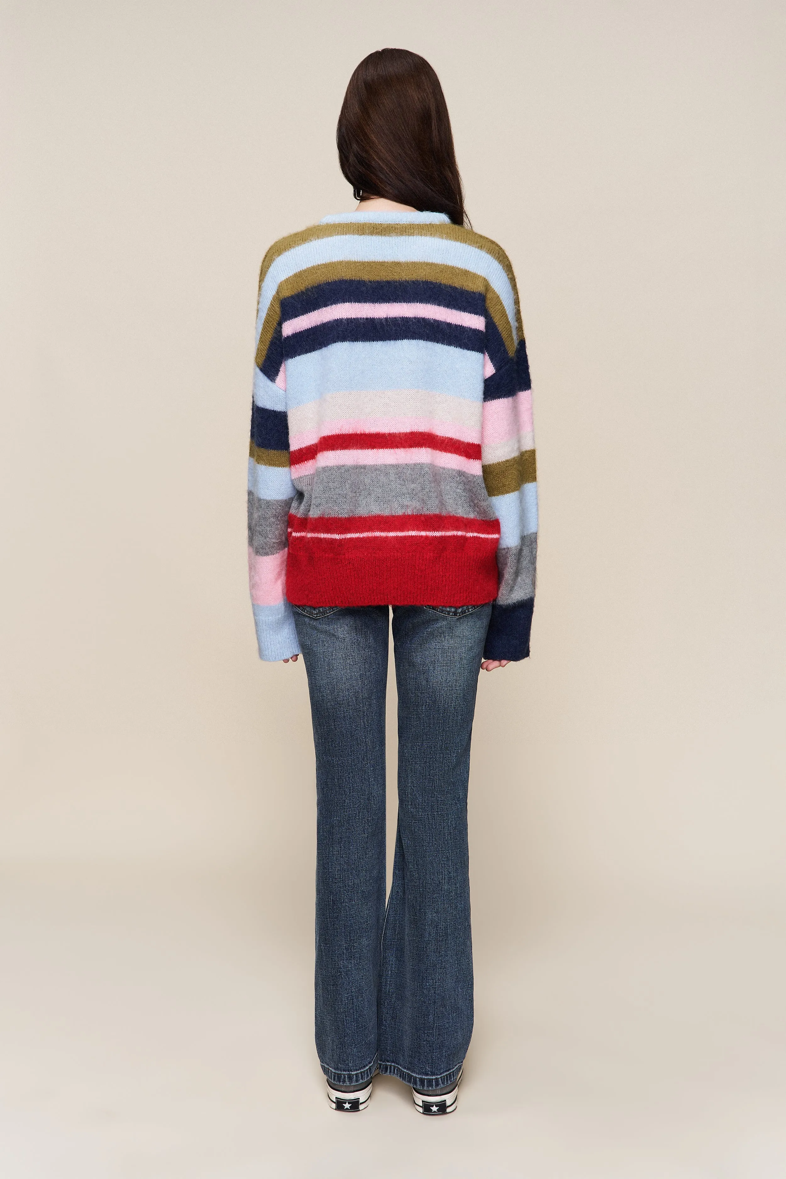 Ultra Soft Seasonal Fit Hawley Oversized Stripe Wool Jumper