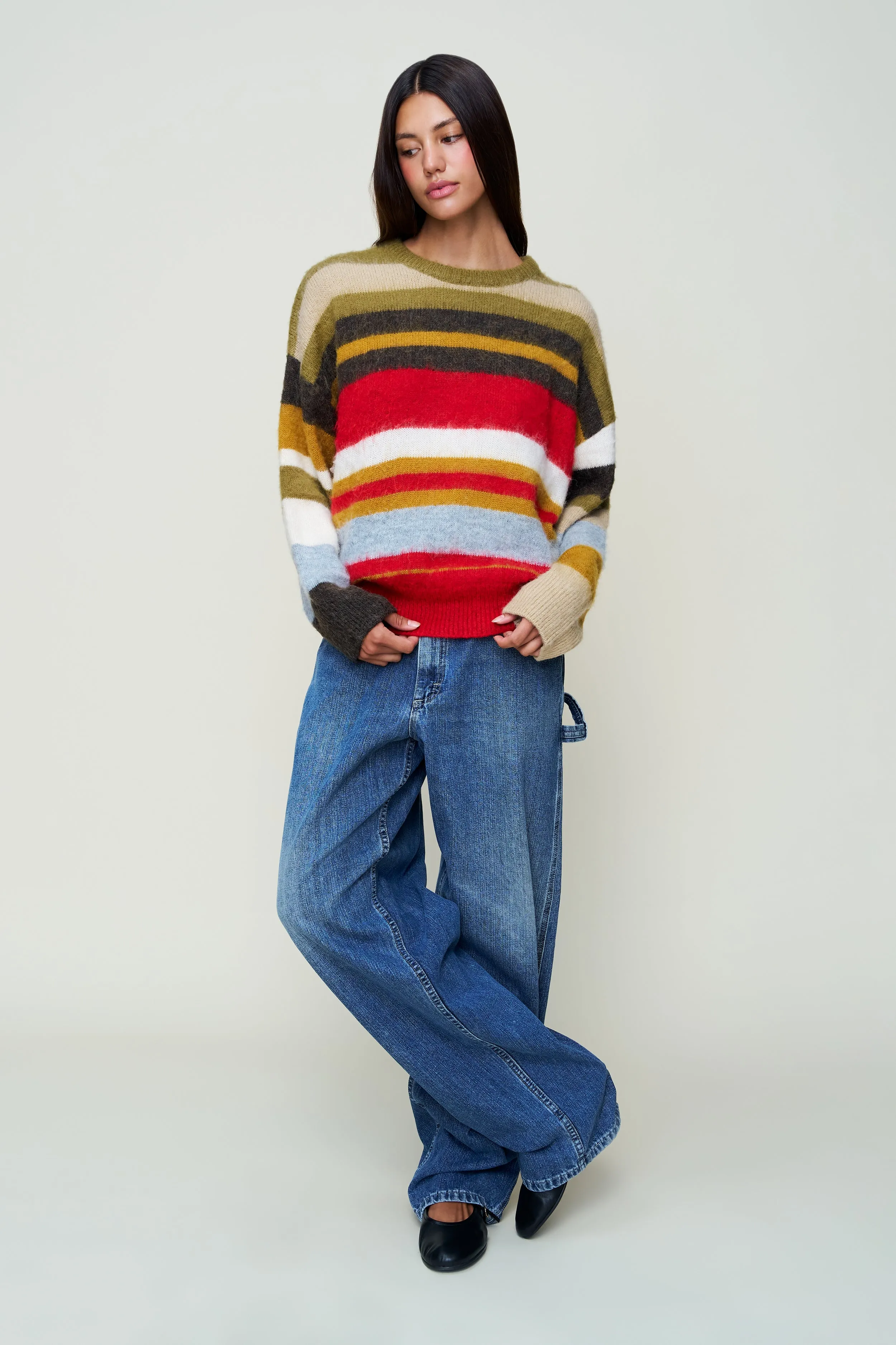 Tagless Design Hawley Oversized Stripe Wool Jumper