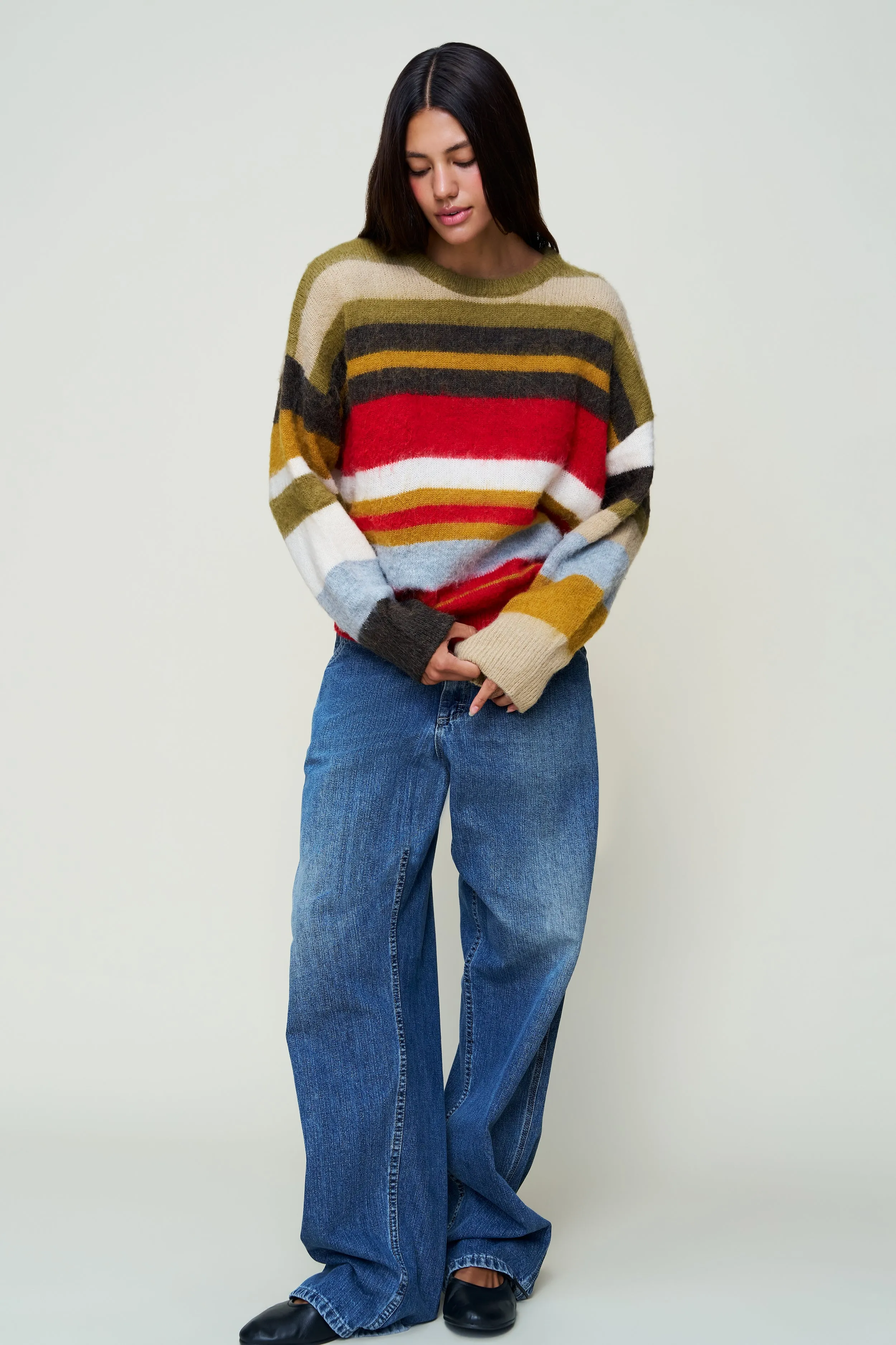 Eco Conscious Manufacturing Hawley Oversized Stripe Wool Jumper